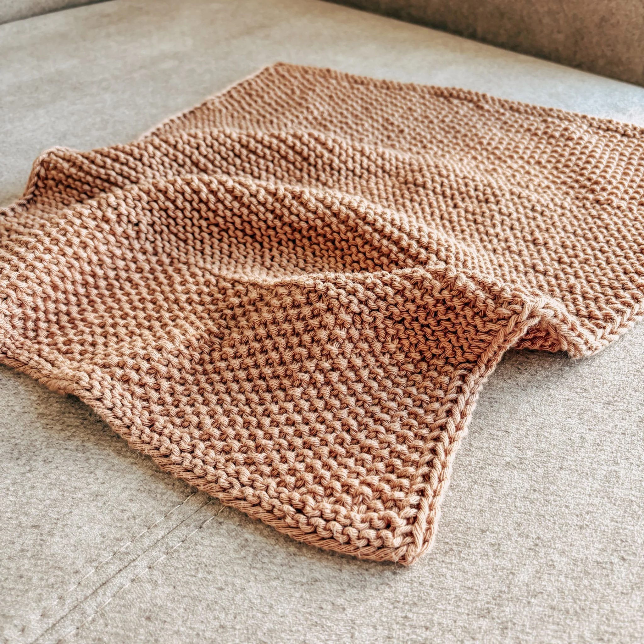 free beginner kitchen towel knitting pattern seed stitch