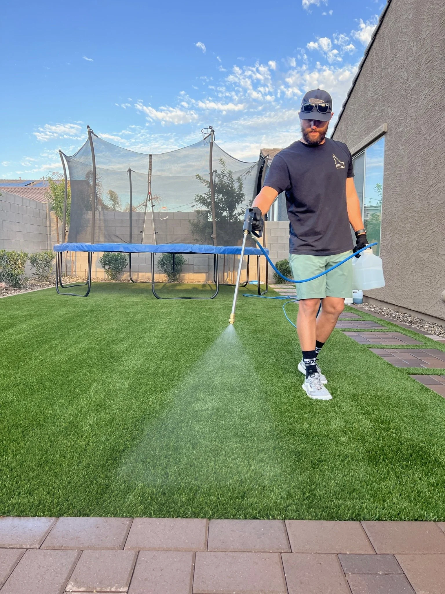 Our 4 in 1 Disinfectant and Odor treatment will have your Turf Smelling and Looking like Fresh Clean Grass!