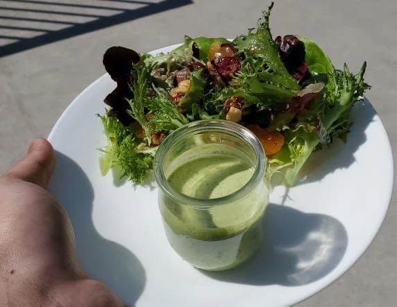 Heritage mix with apricots, toasted walnuts along with a cilantro-mint dressing.