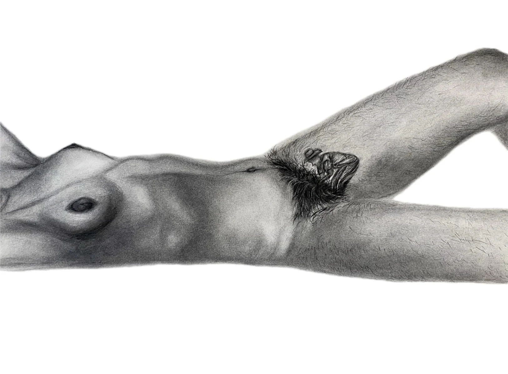Con Ganas: Scene 1, Charcoal on paper, 2024