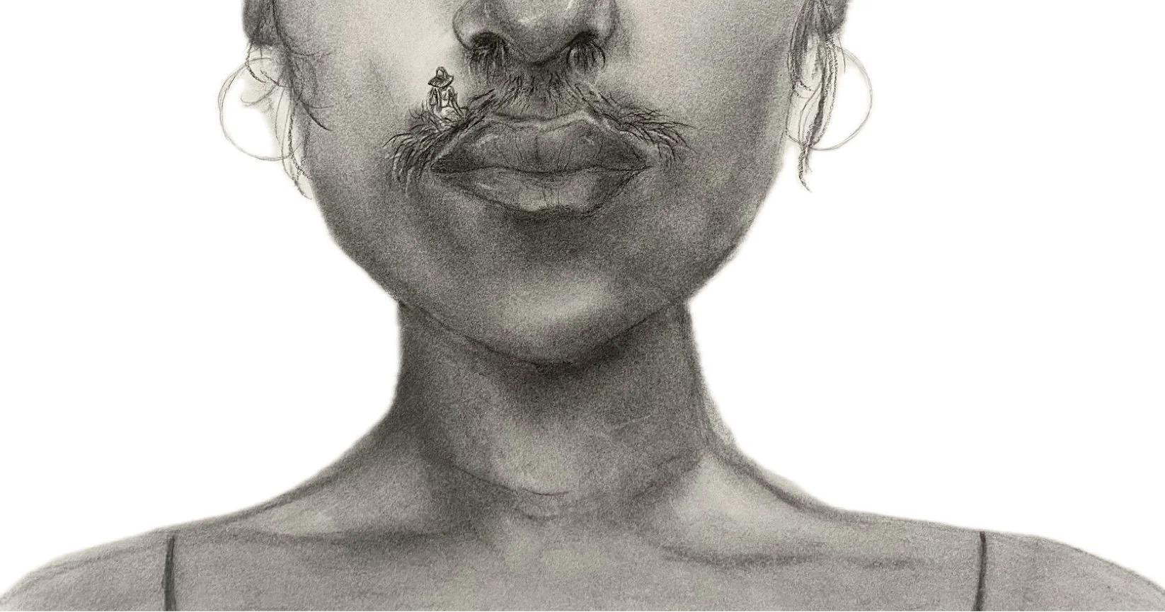 Con Ganas: Scene 3, Charcoal on paper, 2024