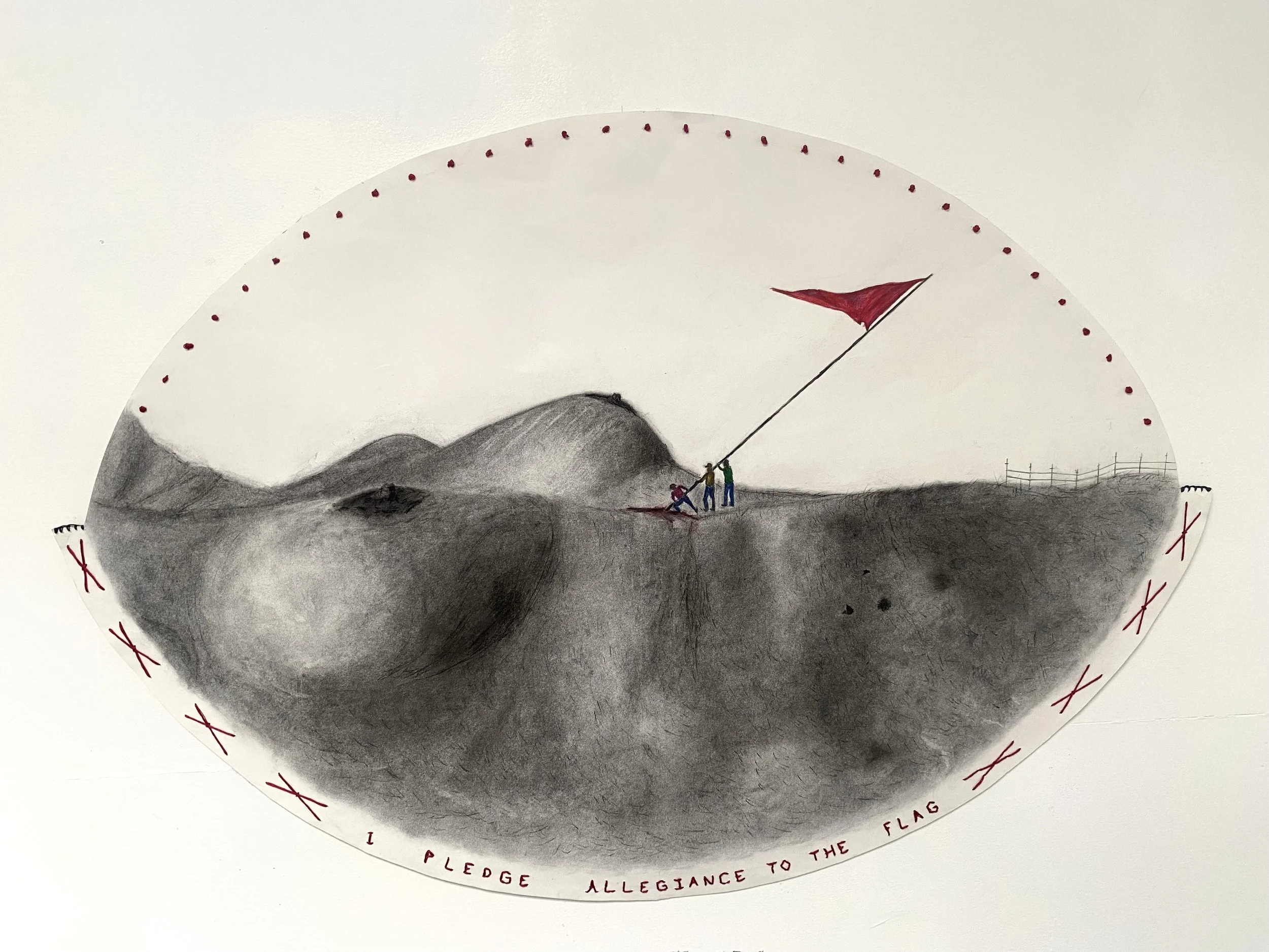Mi Nueva Tierra, 2025, Charcoal and watercolor on paper