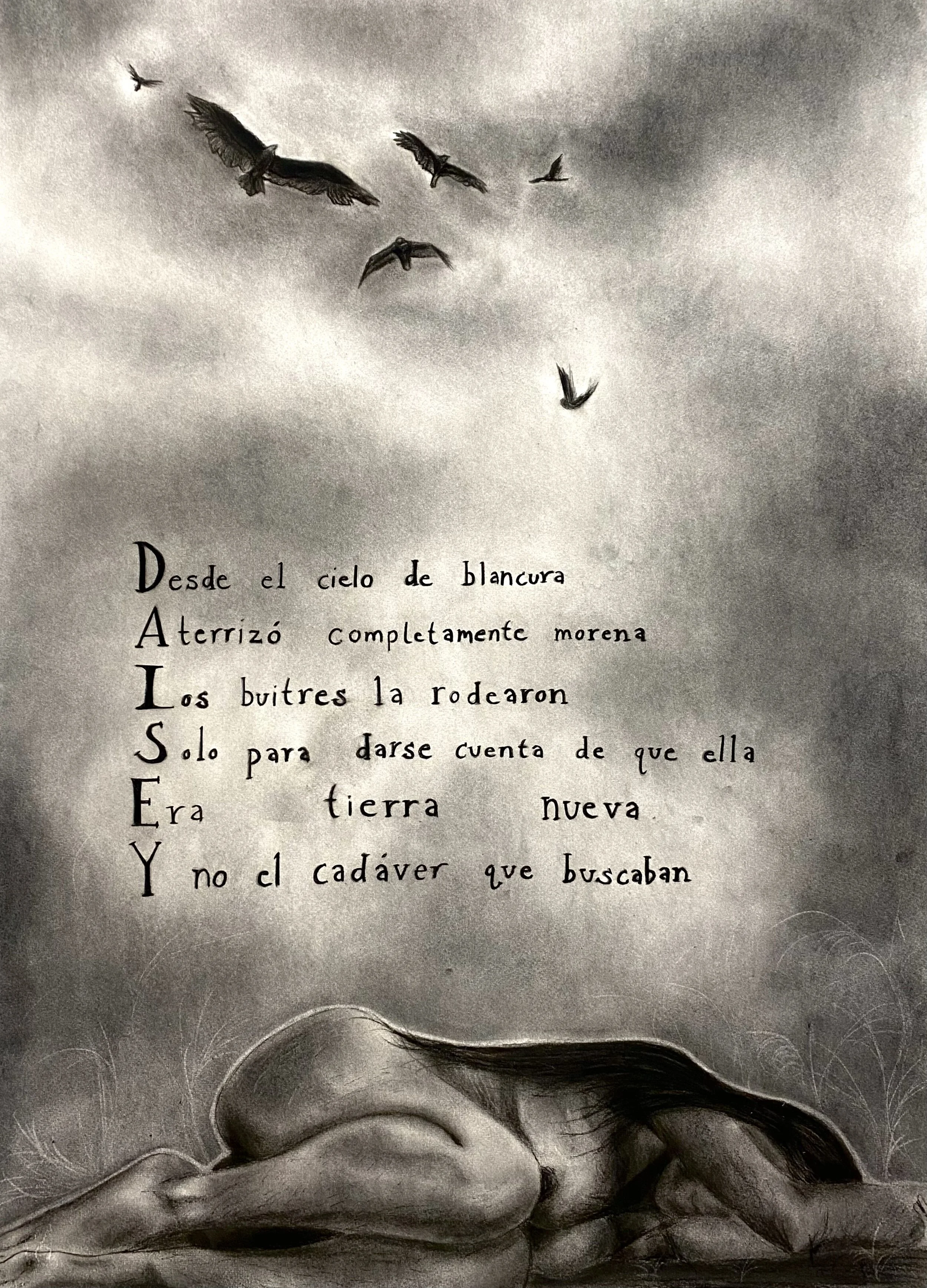 Riégame, Charcoal on paper, 30 x 22 in, 2026