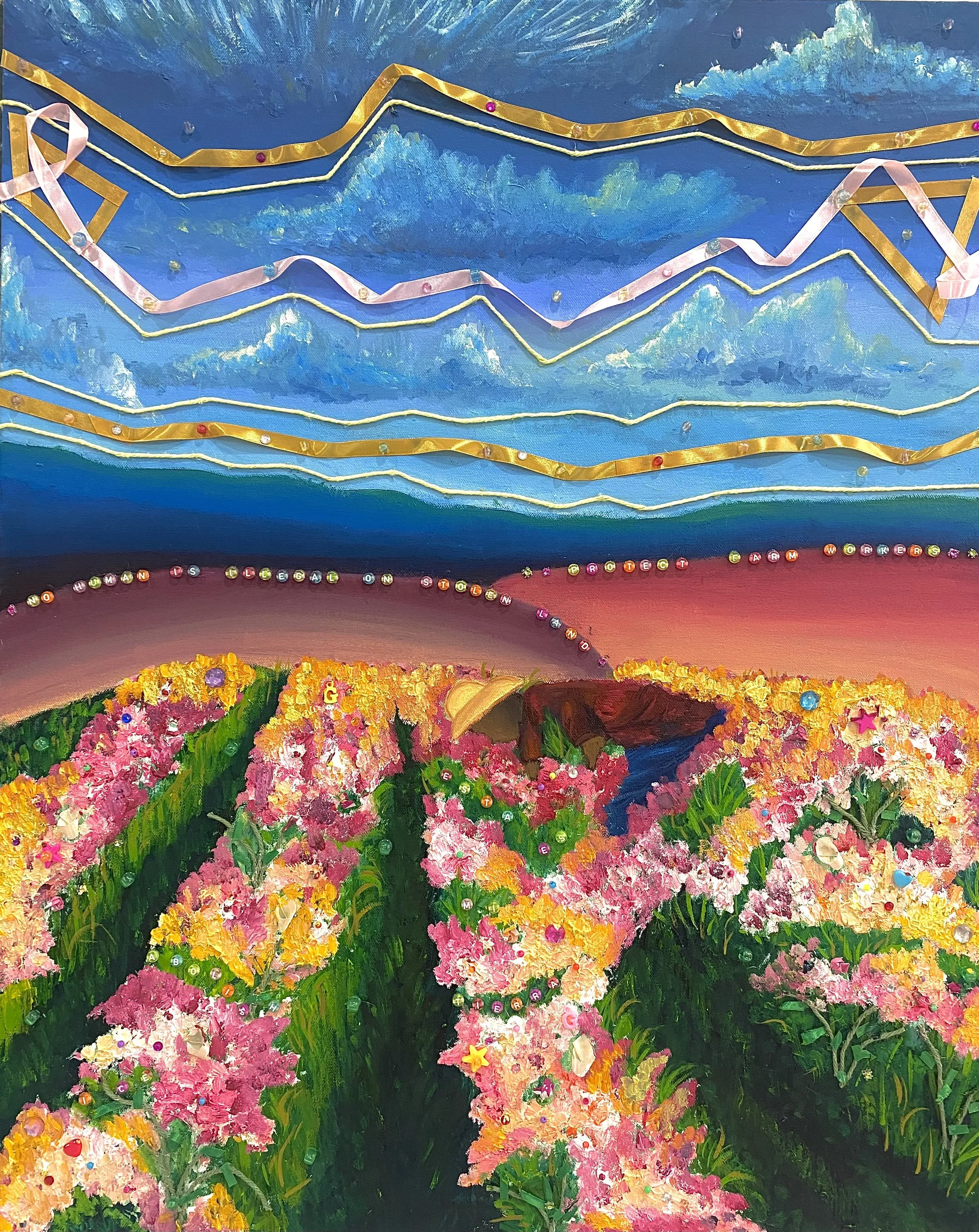 Mi Nueva Tierra, Oil on canvas, 30 x 24 in, 2024