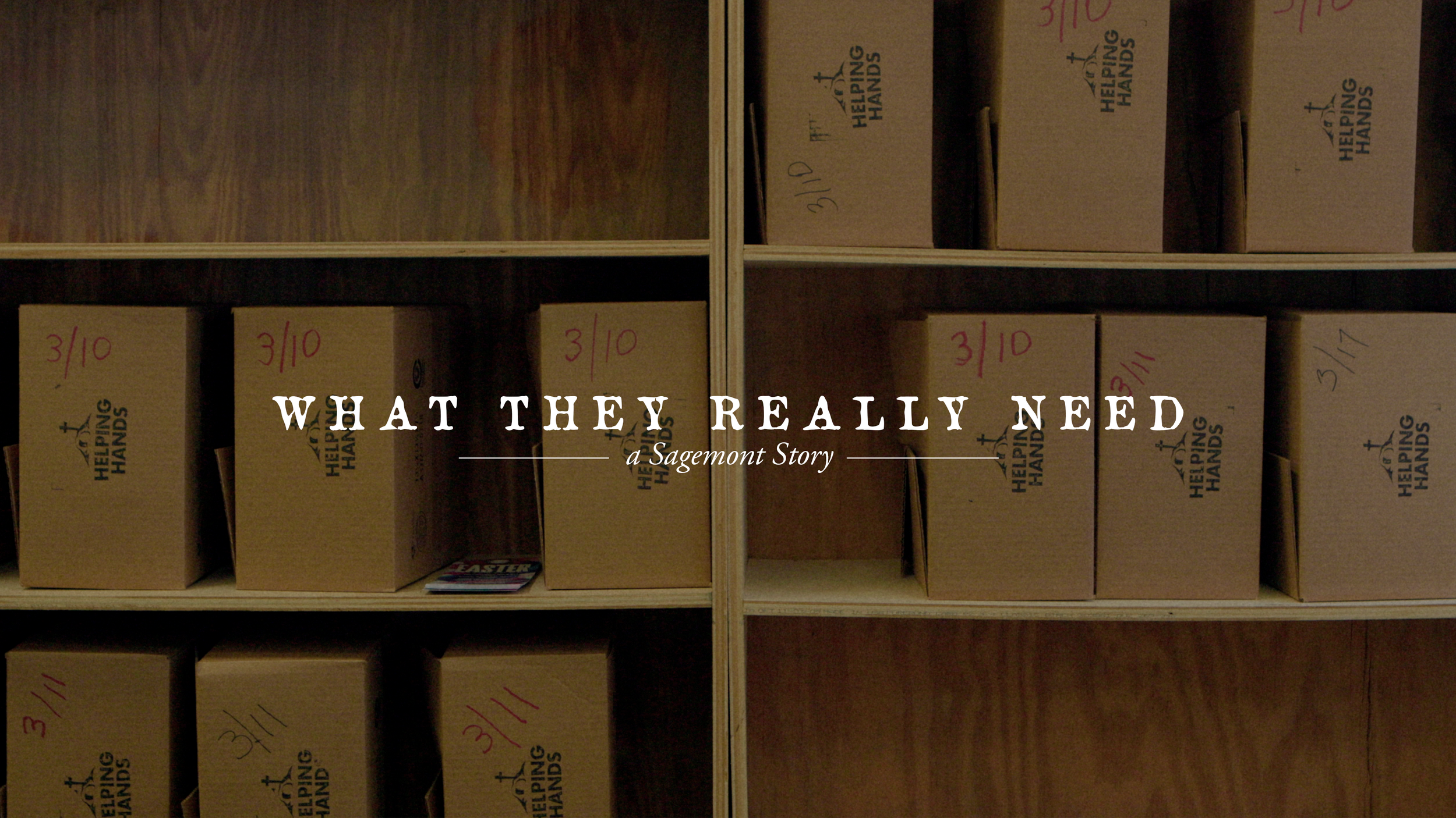 Sagemont Church | What They Really Need
