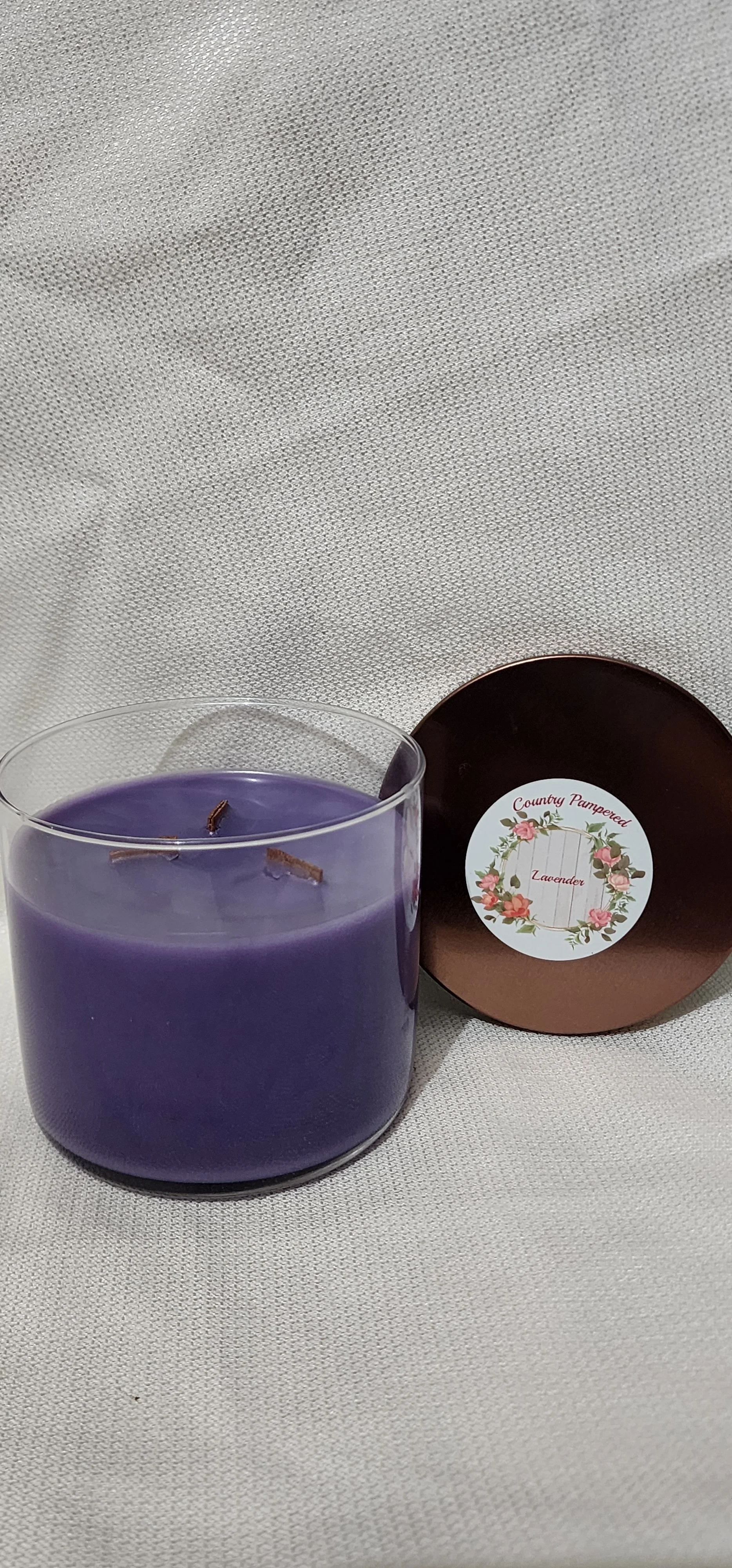 Lavender 3 Wick - Wood