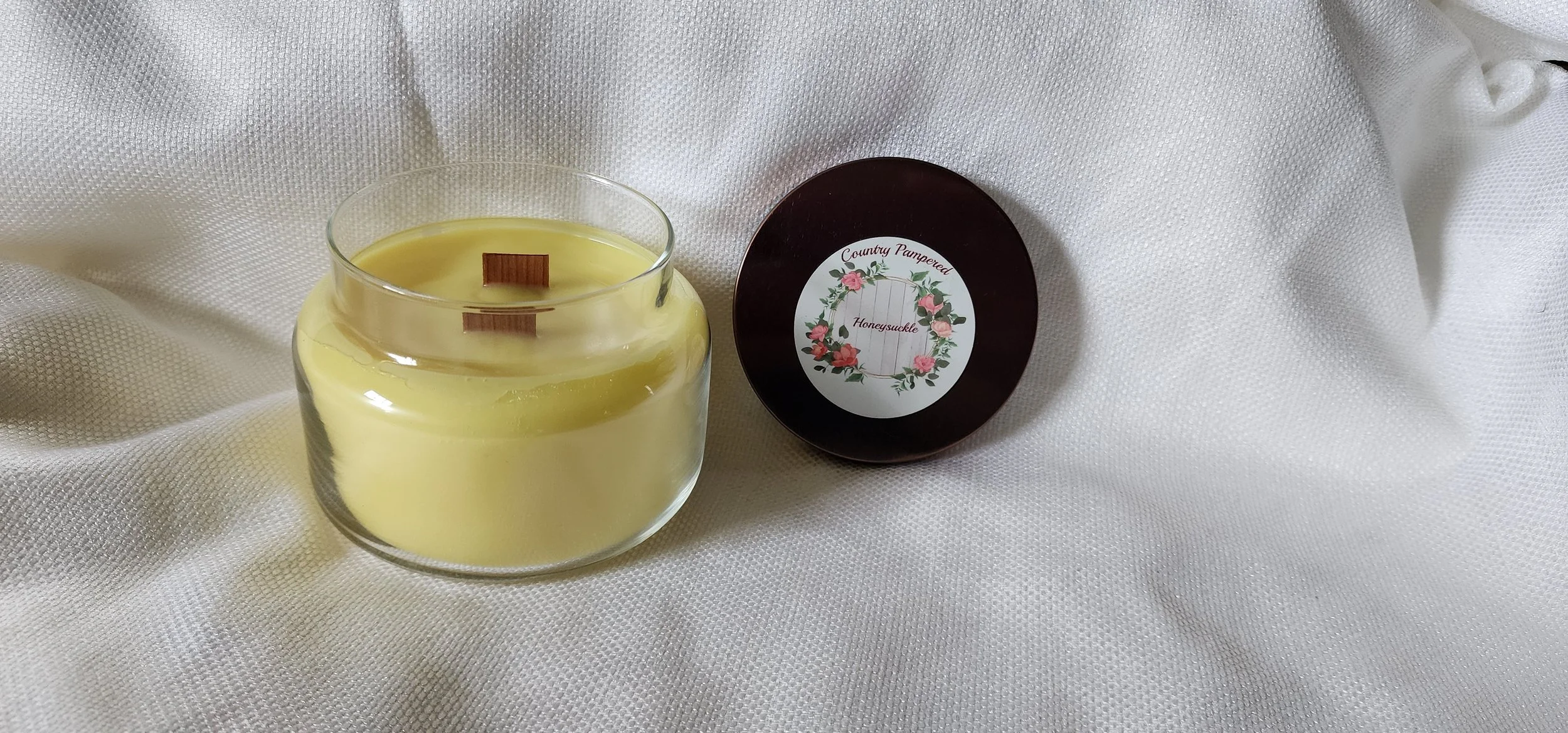 Honeysuckle 3 Wick - Wood