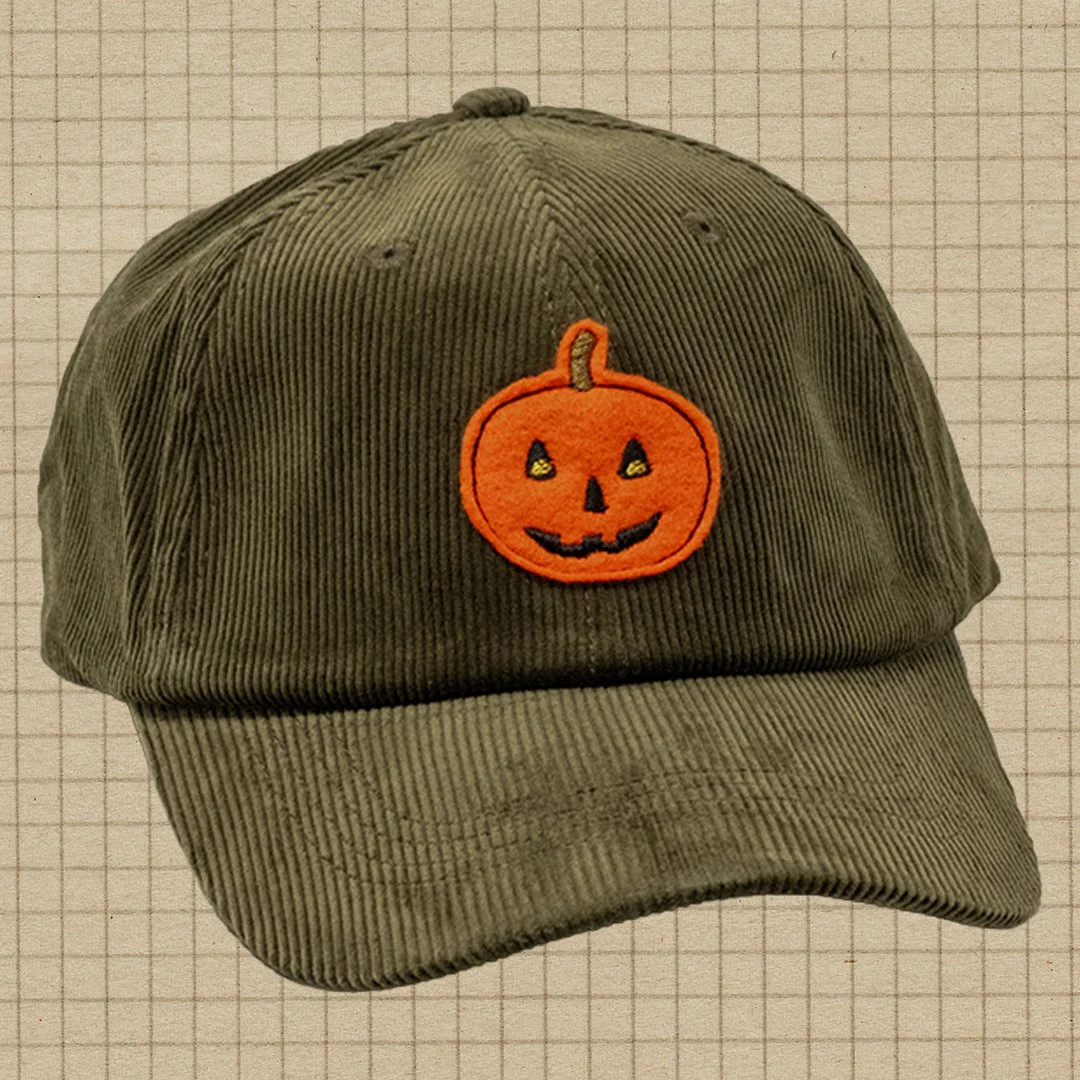 Retro Corduroy Jack-O-Lantern (curved)