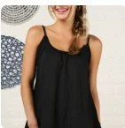 Black pleated cami
