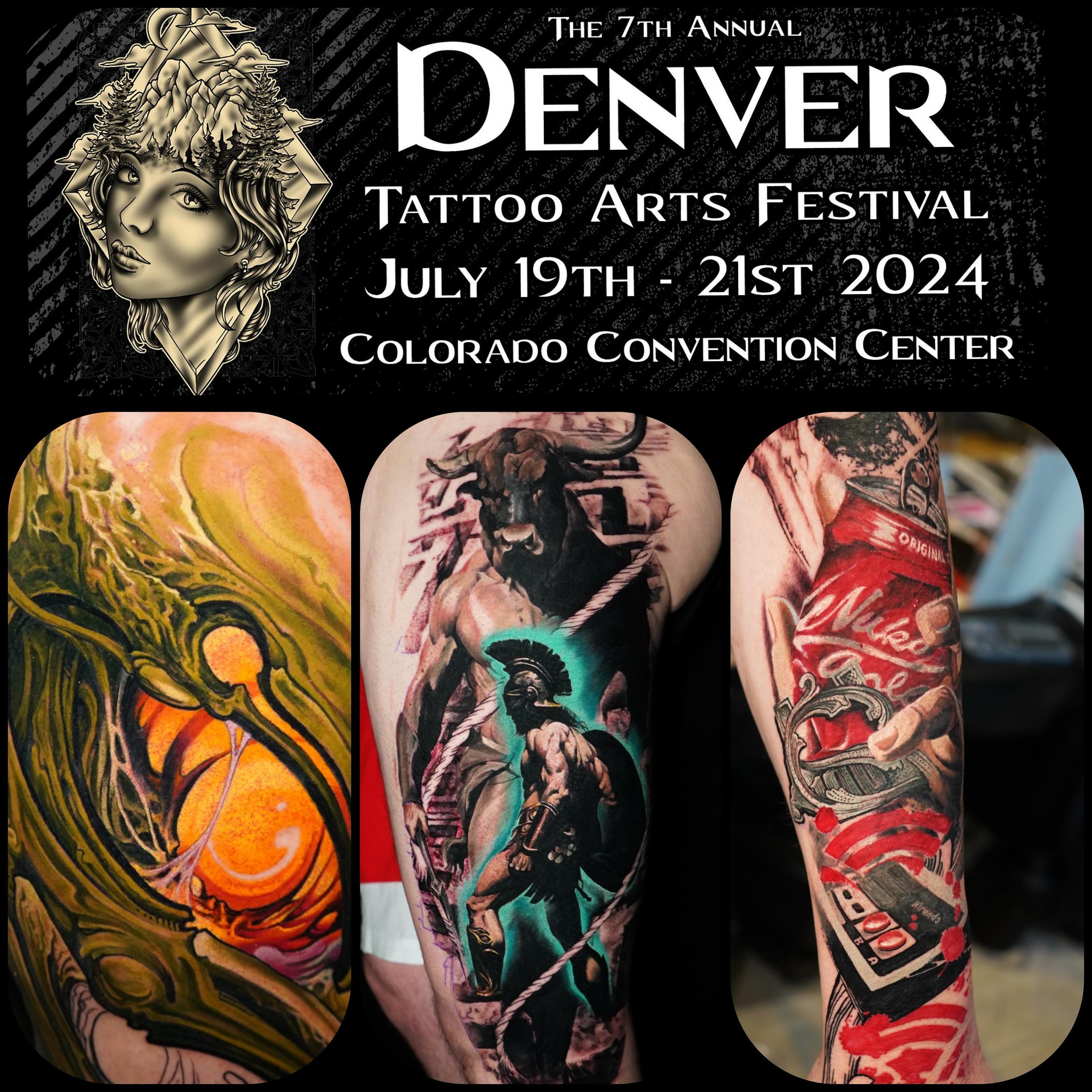 The #denvertattooconvention is right around the corner. Lets book dome fun projects for this one! #artesobscurae #realgone #realgonedenver #customtattoo #largescale #trashpolka #largescaletattoo #denvertattooartist #originalart #darlgnau #coloradotat
