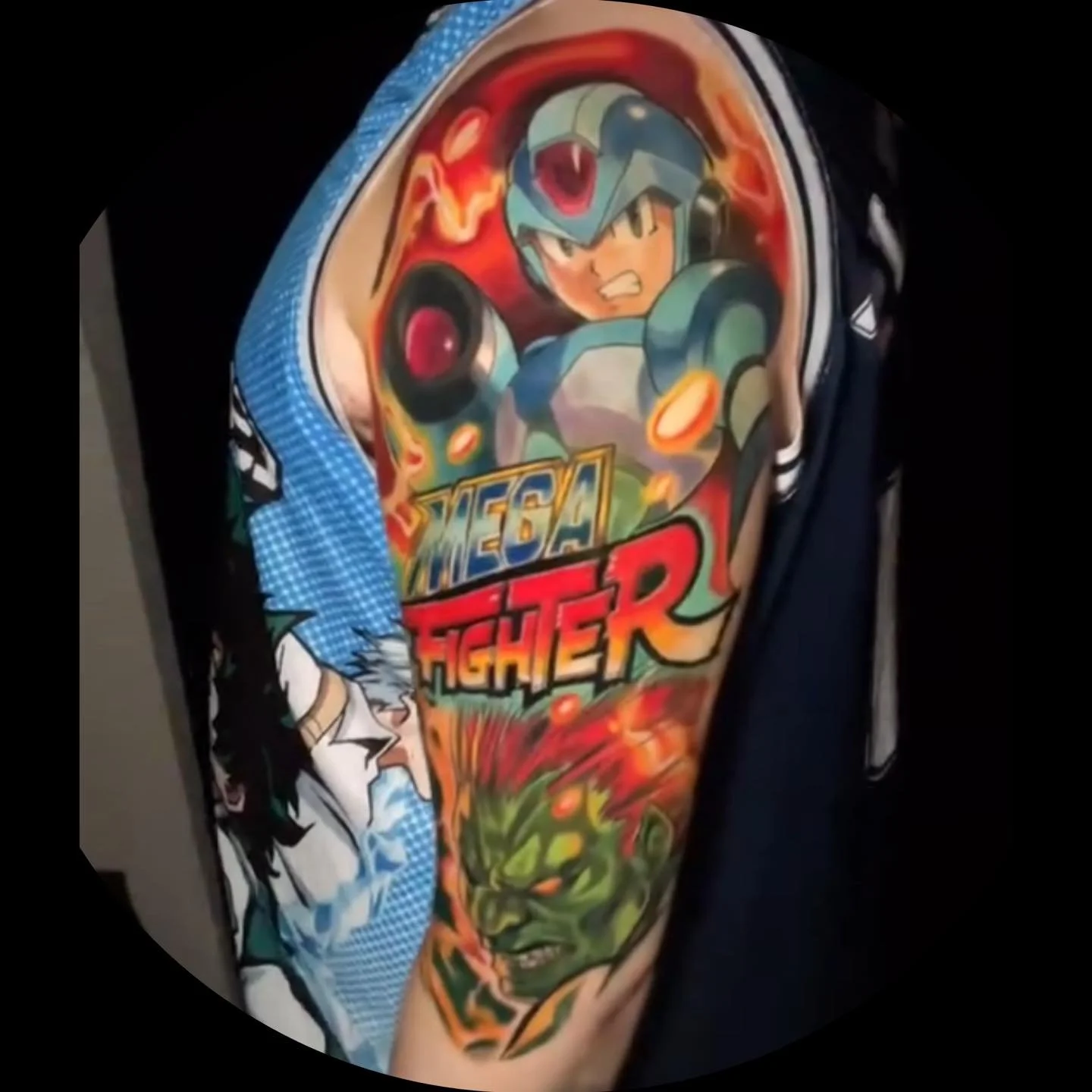 Check put this amazing video game inspired half sleeve from Michael Luu! Man these colors are so smooth and solid!