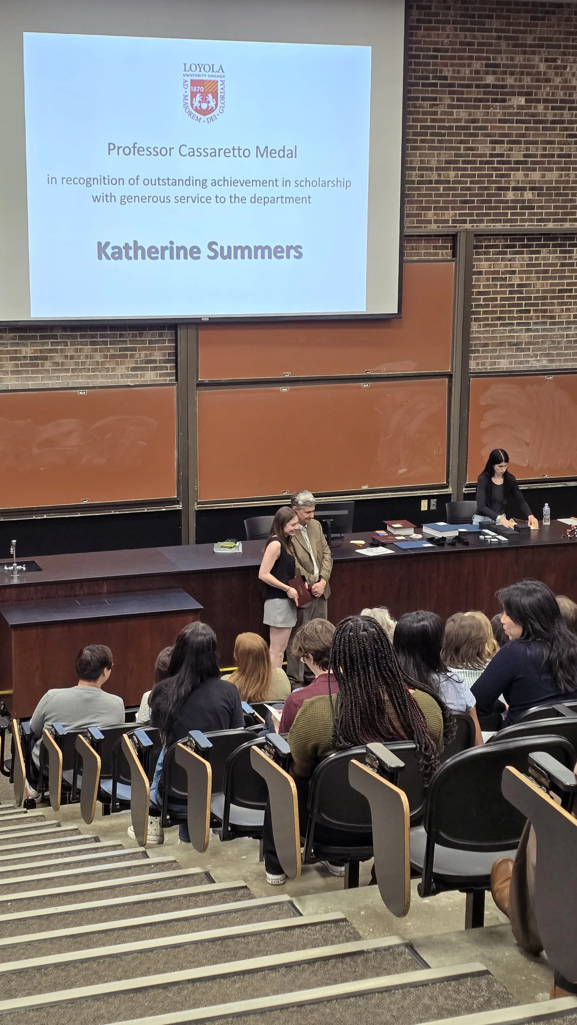Katherine honored with the medal 