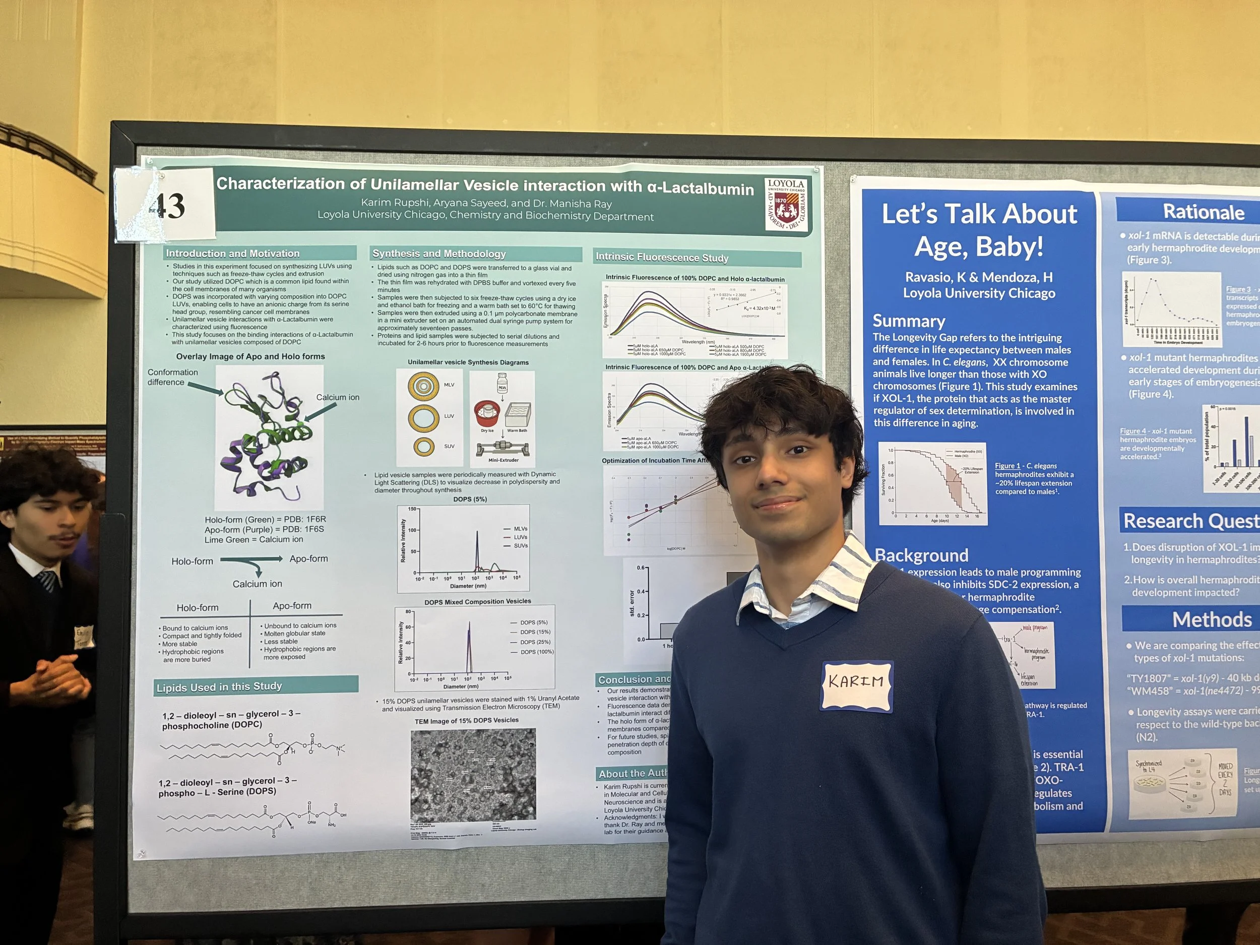 Karim presenting his work at URES, Loyola spring 2026