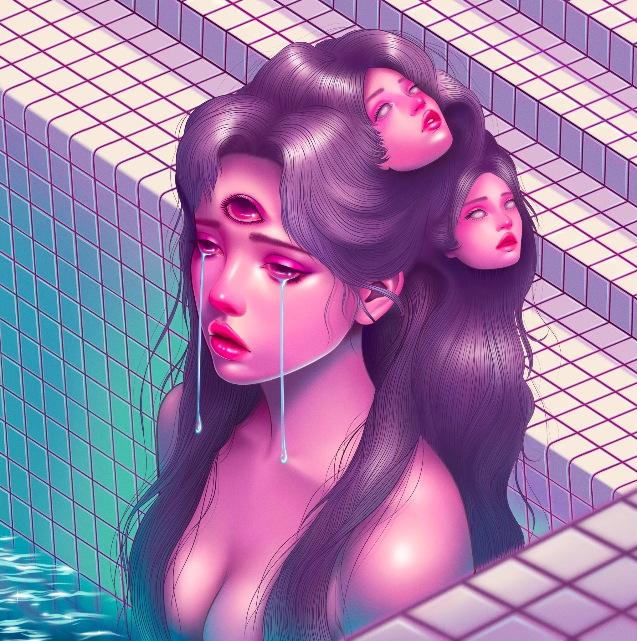 Nina Bartley - Where He Can't Hear Me, Digital illustration, 3442px x 3437px, May, 2025