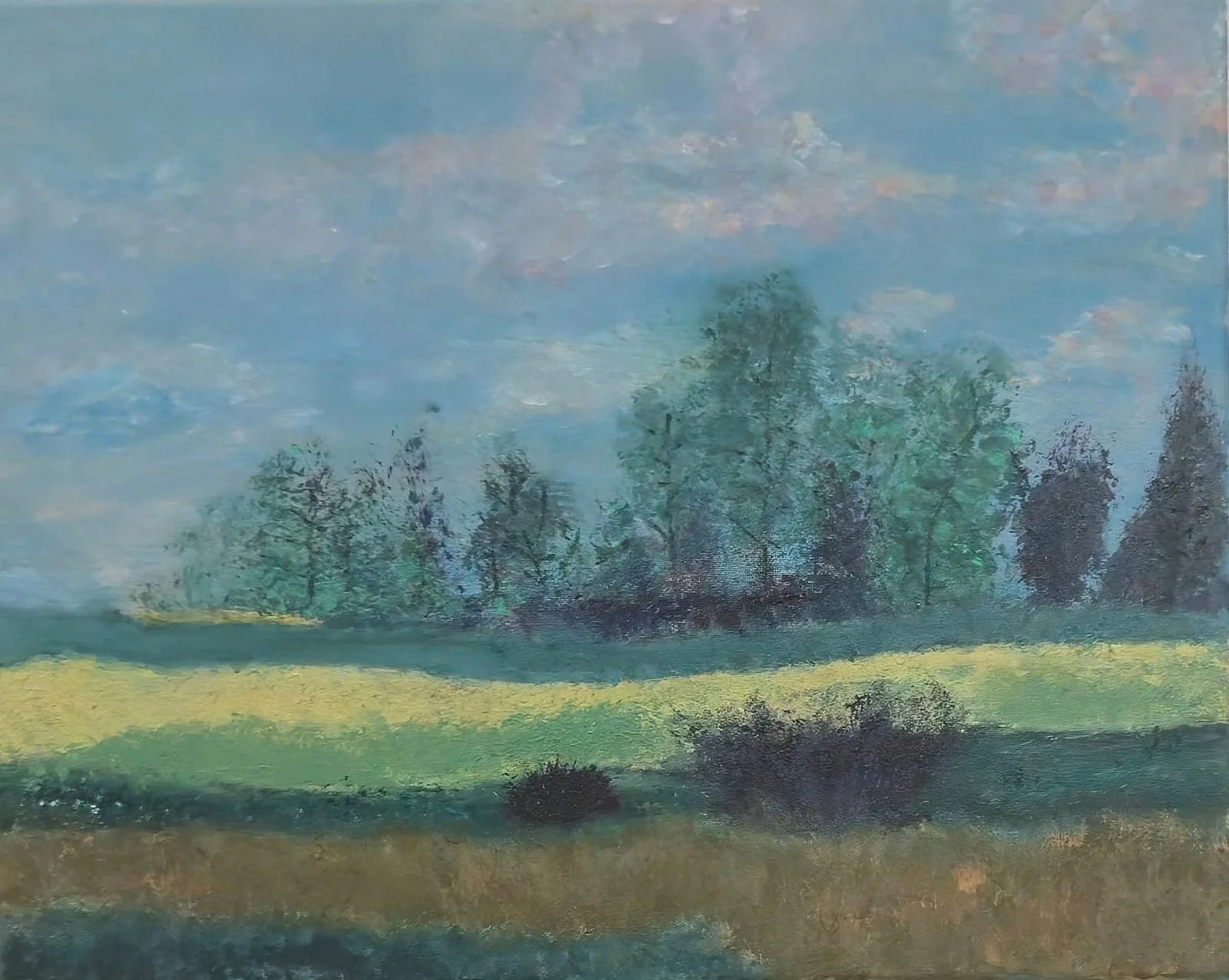 Revital Amir - On the Way - acrylic on canvas, 16 x 20 in., 2025, $1070