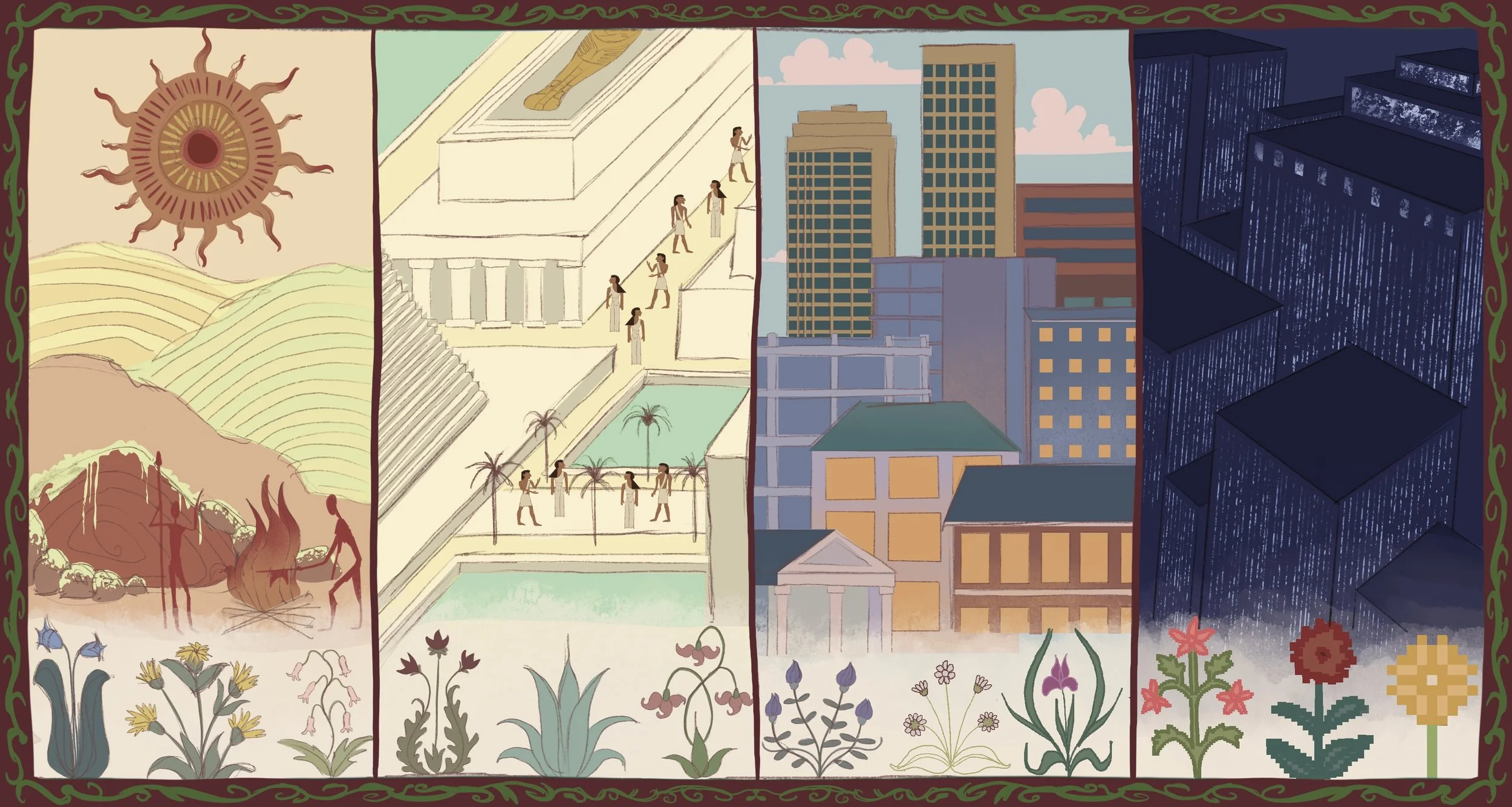 Ashley James - Human Evolution, Digital Illustration, 5 x 9 inches, 2025