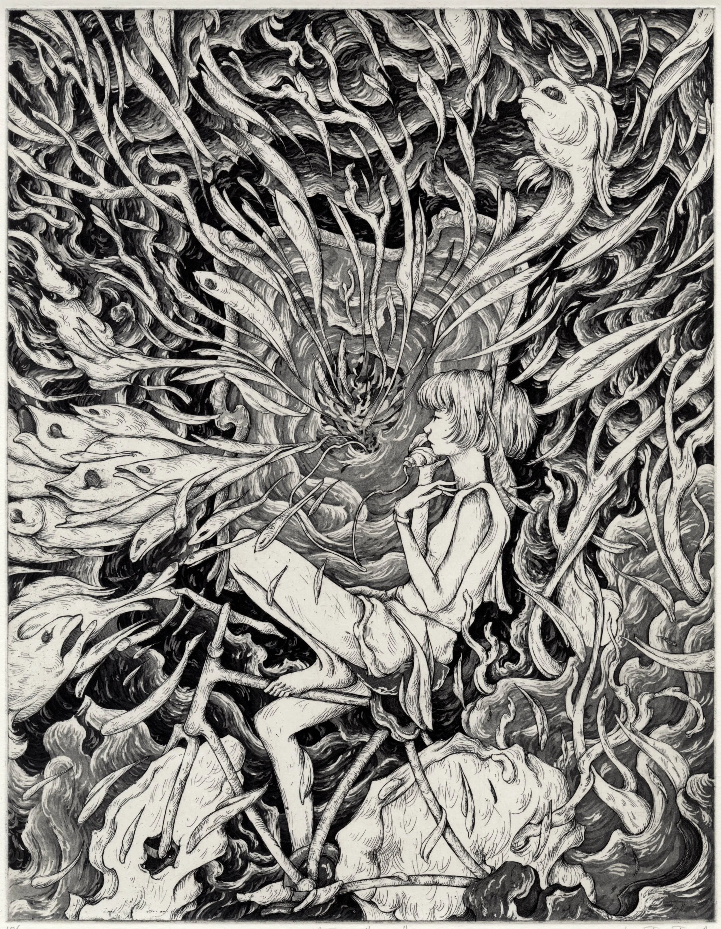 Ang Le - Traveler, Copper Etching, 12x16 in, 2025, $300