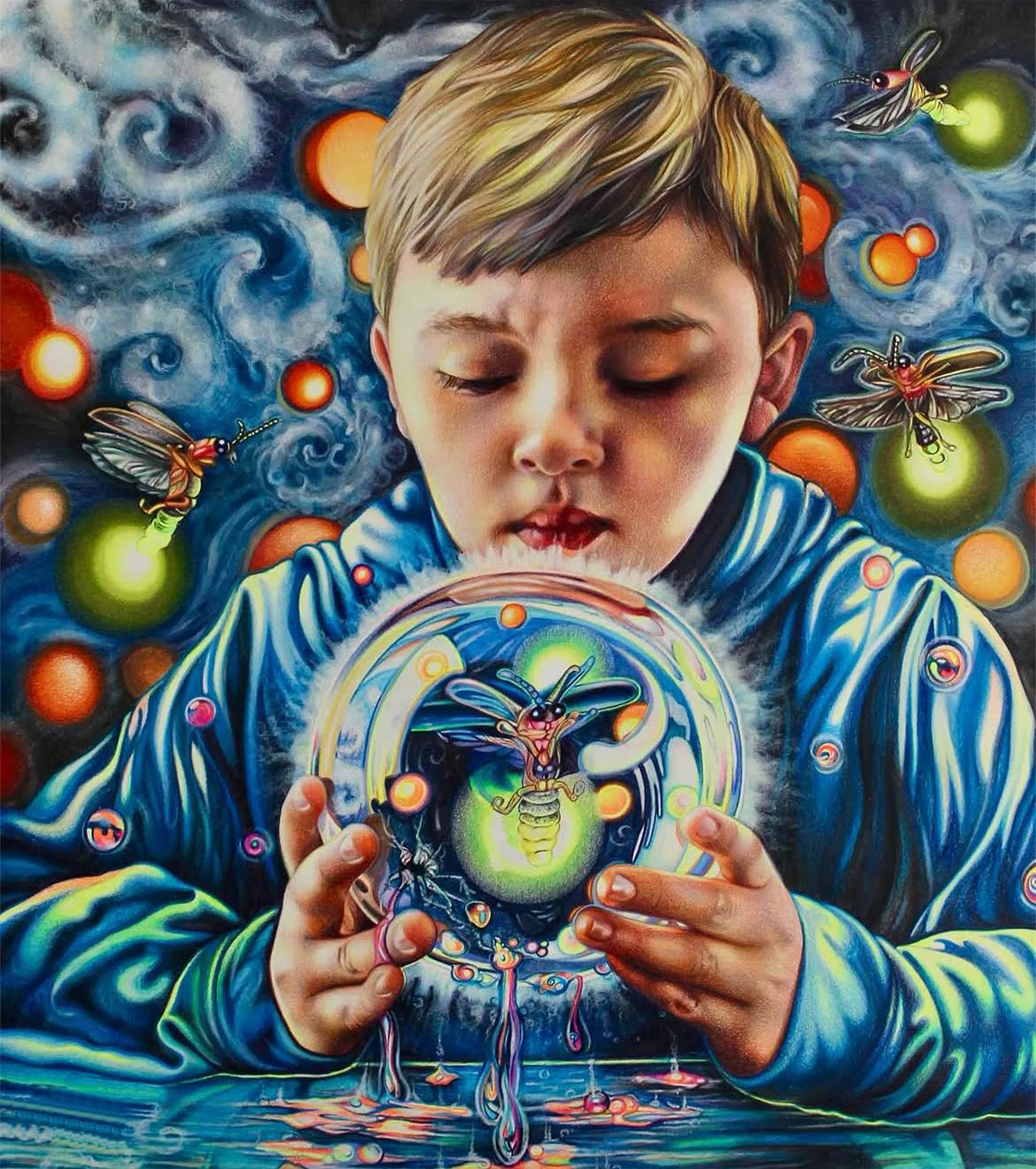 Nancy Jacey - "A Bright Future Lies Ahead," colored pencil, 19.5"x 22," 2025