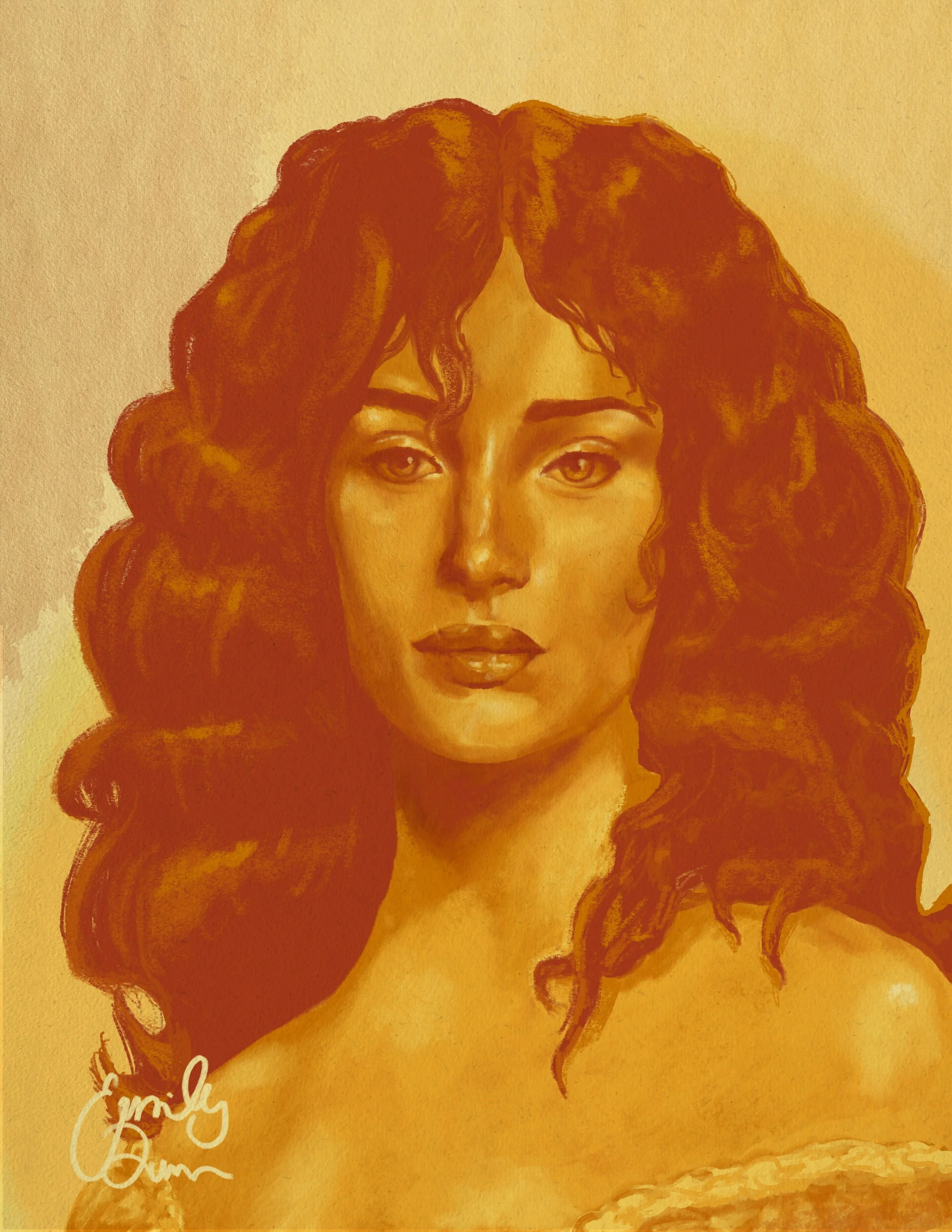 Emily Duran - Girl in Orange, Digital, 8.5x11,  2024