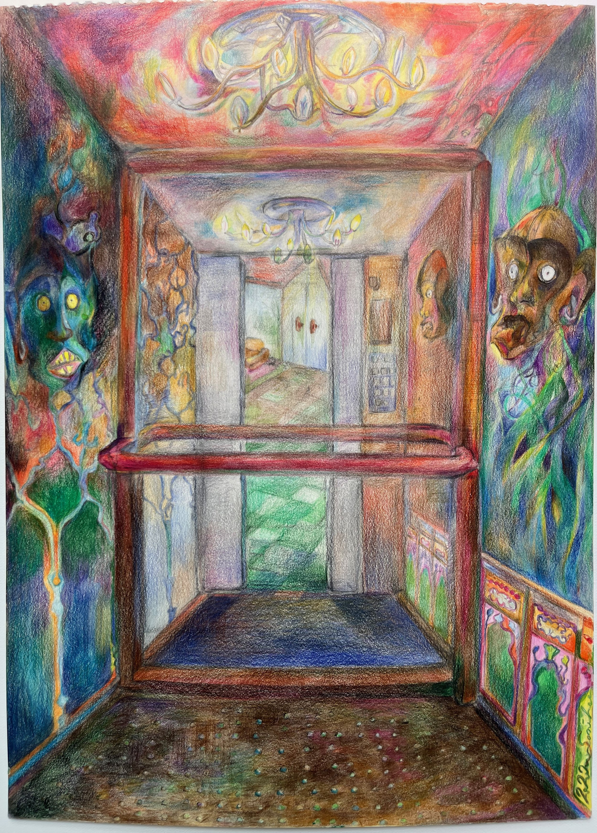 Lee Seungyeon - The Wood Remembers, Colored Pencil on Paper, 15.5 x 21.5 inches, 2022, $ 1,000