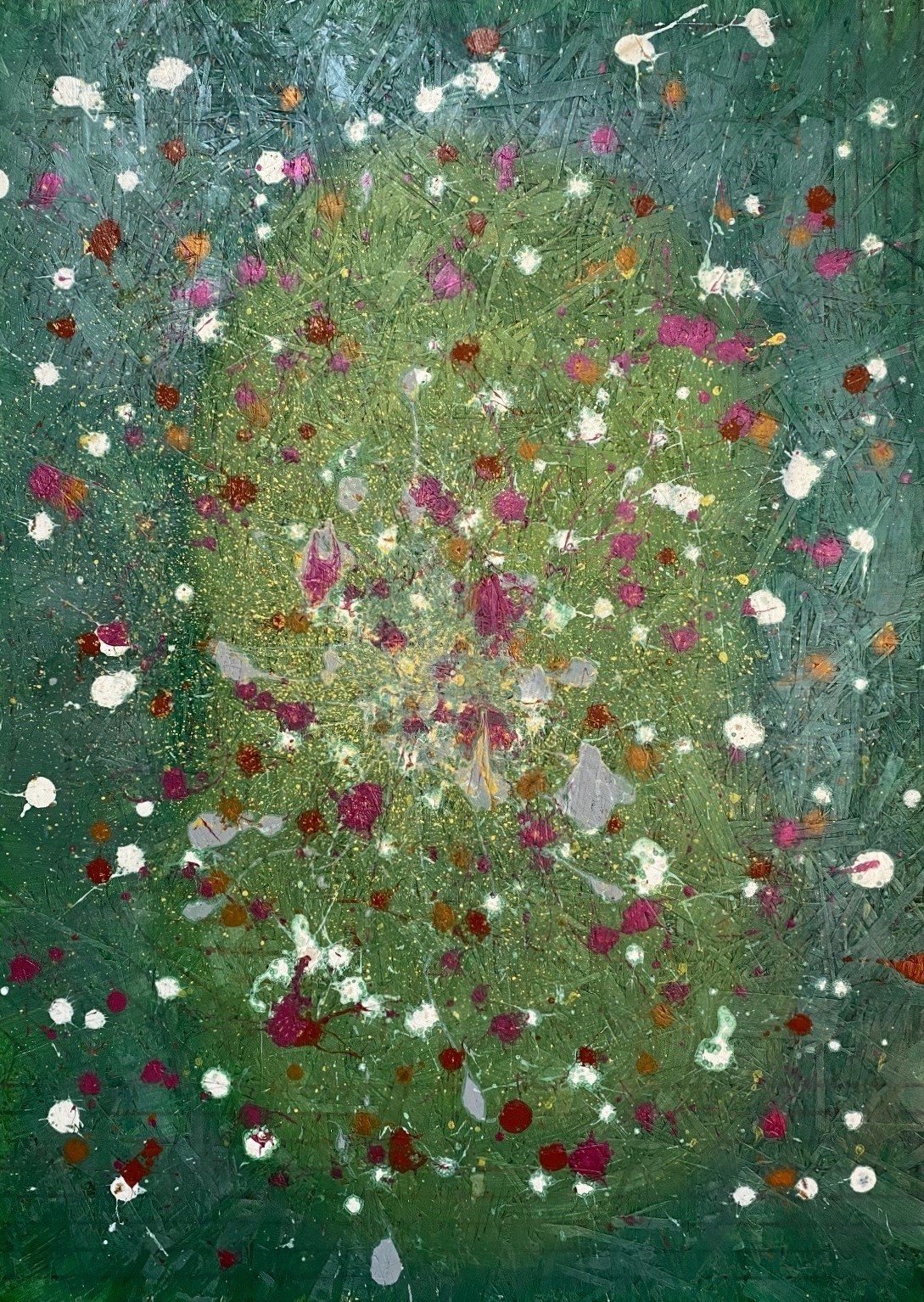 Keiji Arie - The paradox of Existence, OSB, acrylic paint, 91 × 120 cm, 2025