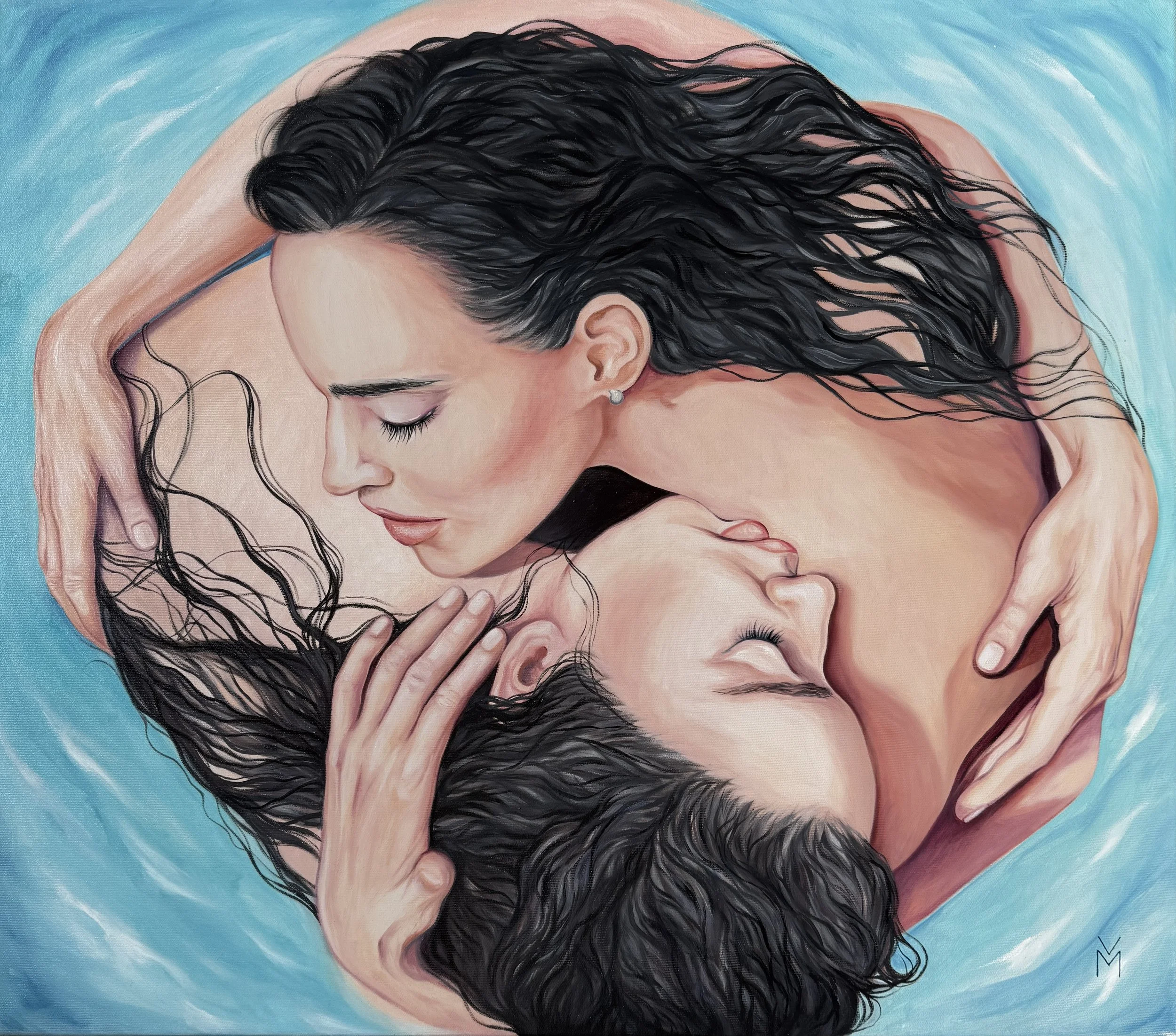  Vera Diachenko (VERAMINA) - Embrace, Oil on canvas, 80 × 70 cm, 2024, €1300