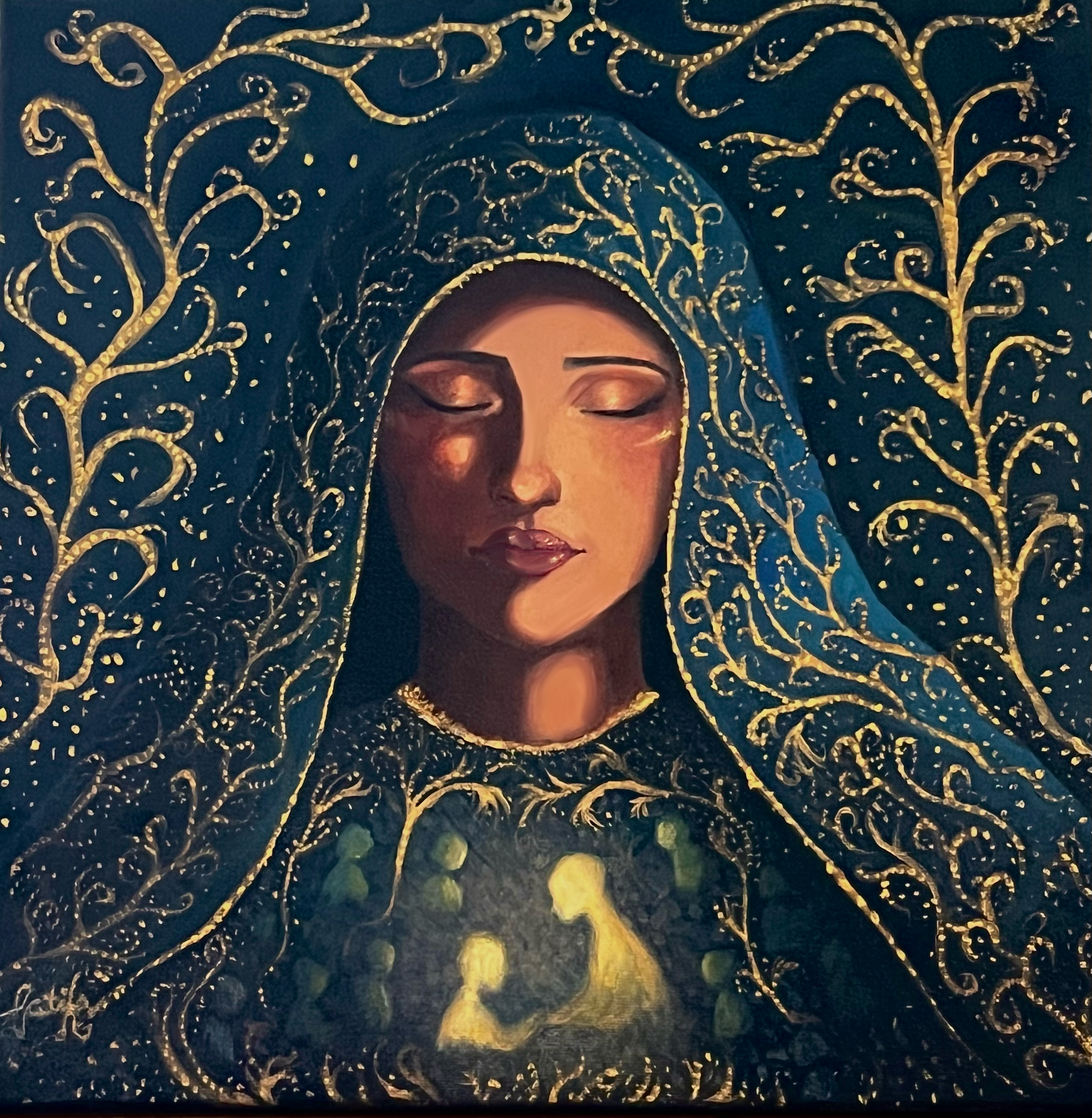 Fatima Hammoud - Emotional Intelligence, acrylic painting, 13 inches x 13 inches, 2025