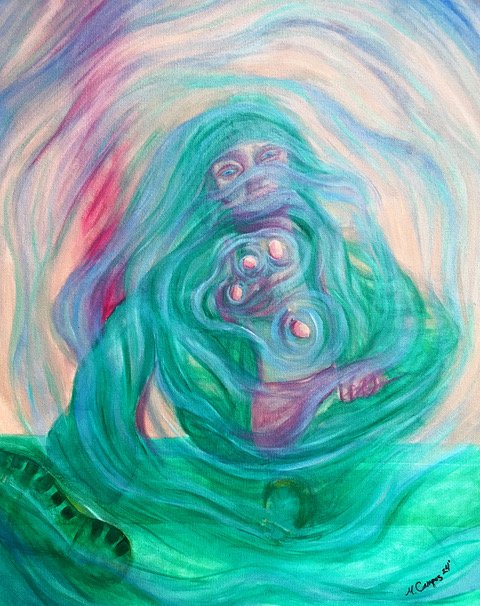 Marissa Campos - “Under the Surface” Oil on canvas 24 x 30. 2024. $450
