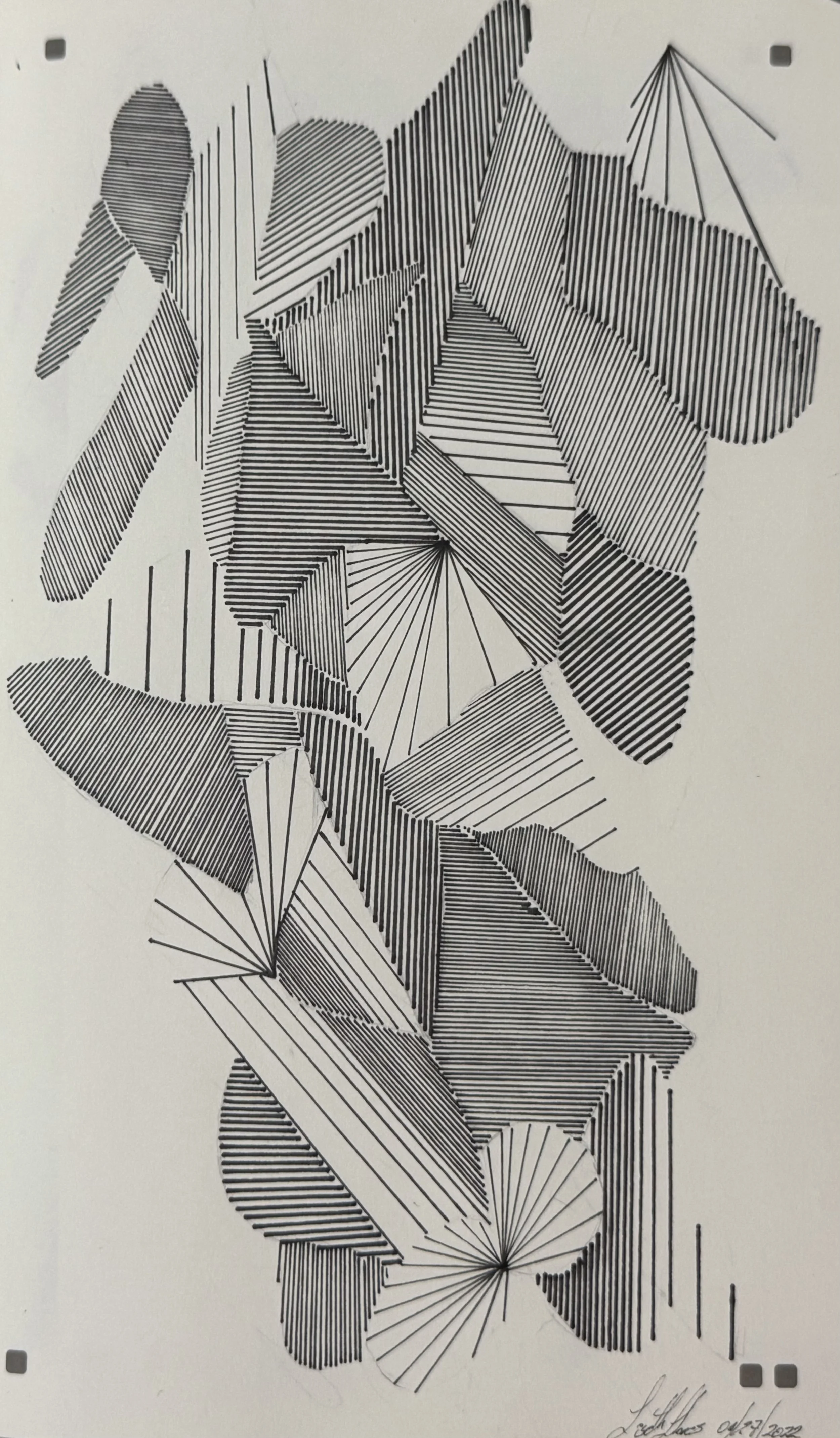 Liseth R. Flores - Thoughts I, Pigment Liner, Black, 2022