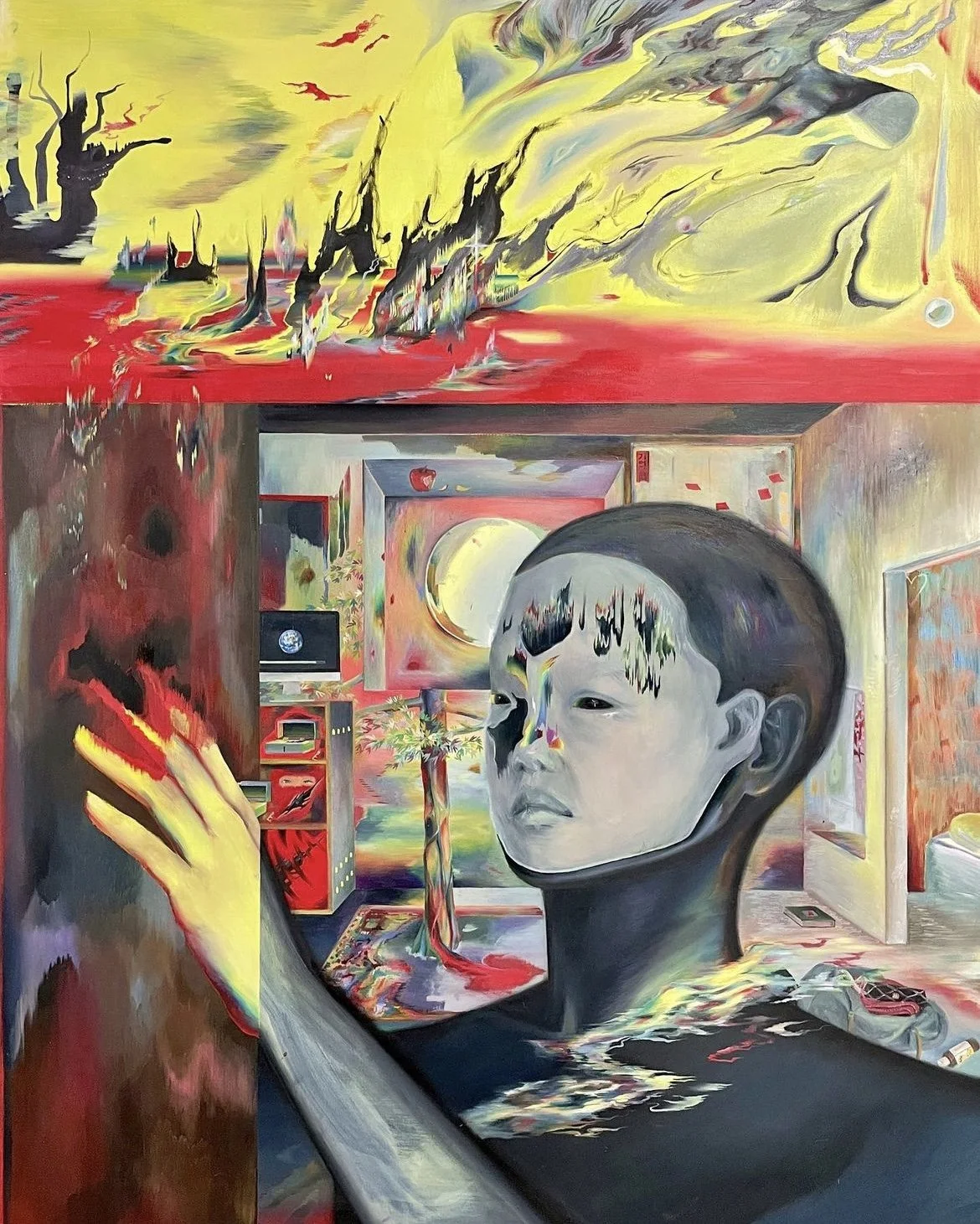 Minsie Lee - 자가치유  Self-healing, Oil on canvas, 910mm x 1170mm, 2022