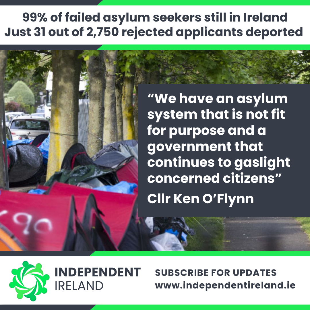 99% of failed asylum applicants still in Ireland - Govt. continues to gaslight concerned citizens