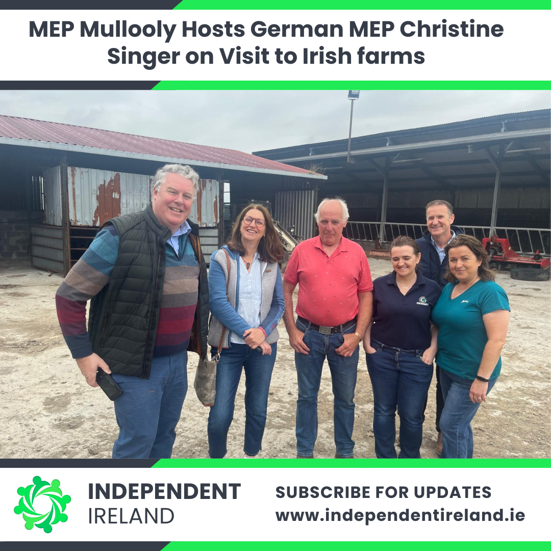 MEP Mullooly hosts German MEP Christine Singer to visit Irish farms.