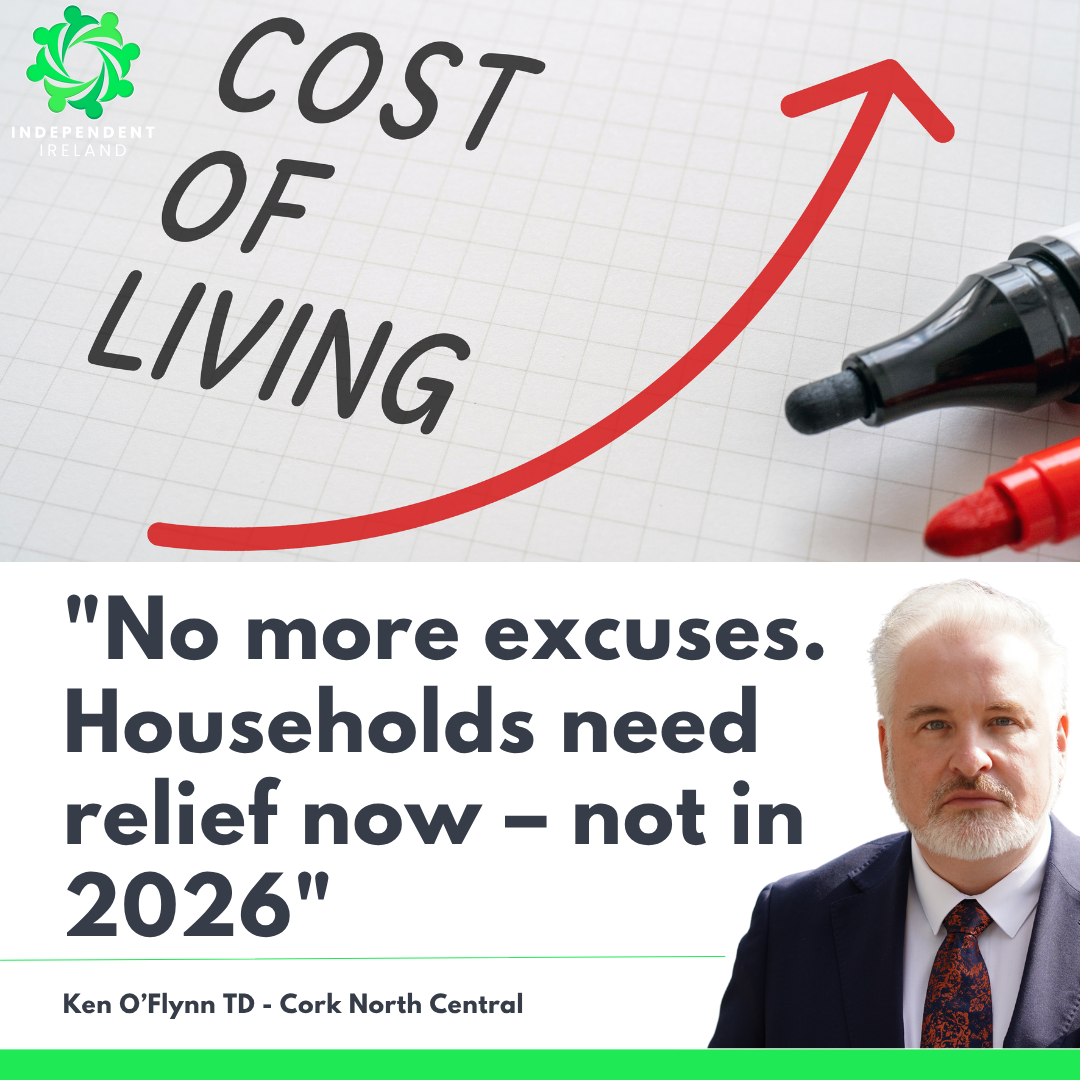 TD Ken O'Flynn calls for immediate cost-of-living action following damning Eurostat figures