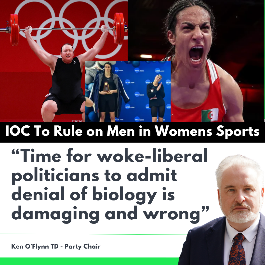 O'Flynn: "IOC to believe in Biology" "Unfortunate that many politicians appear to struggle with basic biology in the age of woke liberalism"