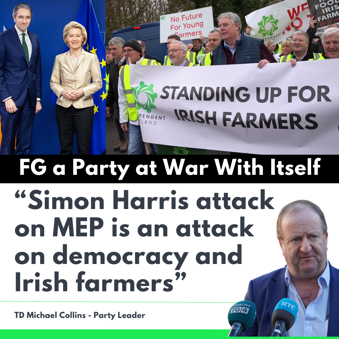 Collins condemns Simon Harris attack on MEP as an attack on democracy and Irish farmers