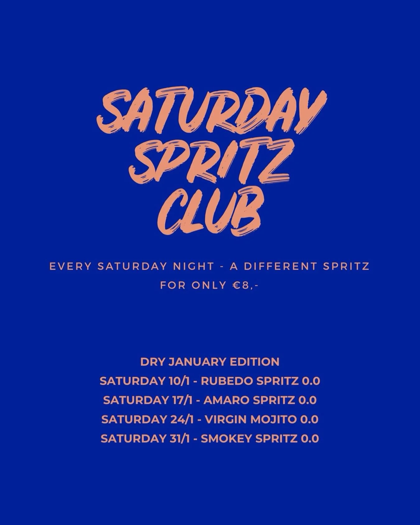 SATURDAY SPRITZ CLUB - dry january edition ❄️🍹