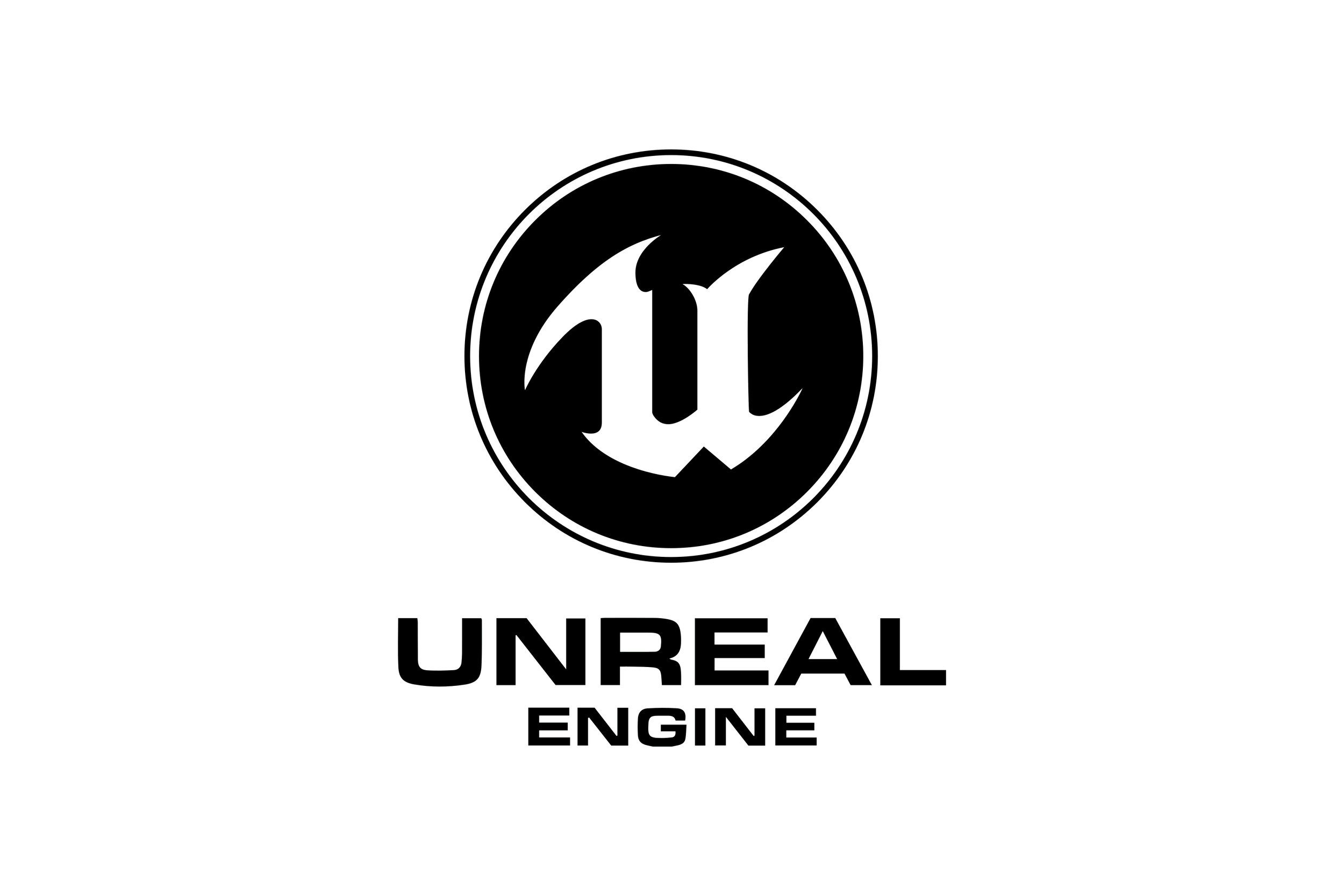 Logo of Unreal Engine featuring a stylized 'U' inside a circle, with the words 'UNREAL ENGINE' beneath.