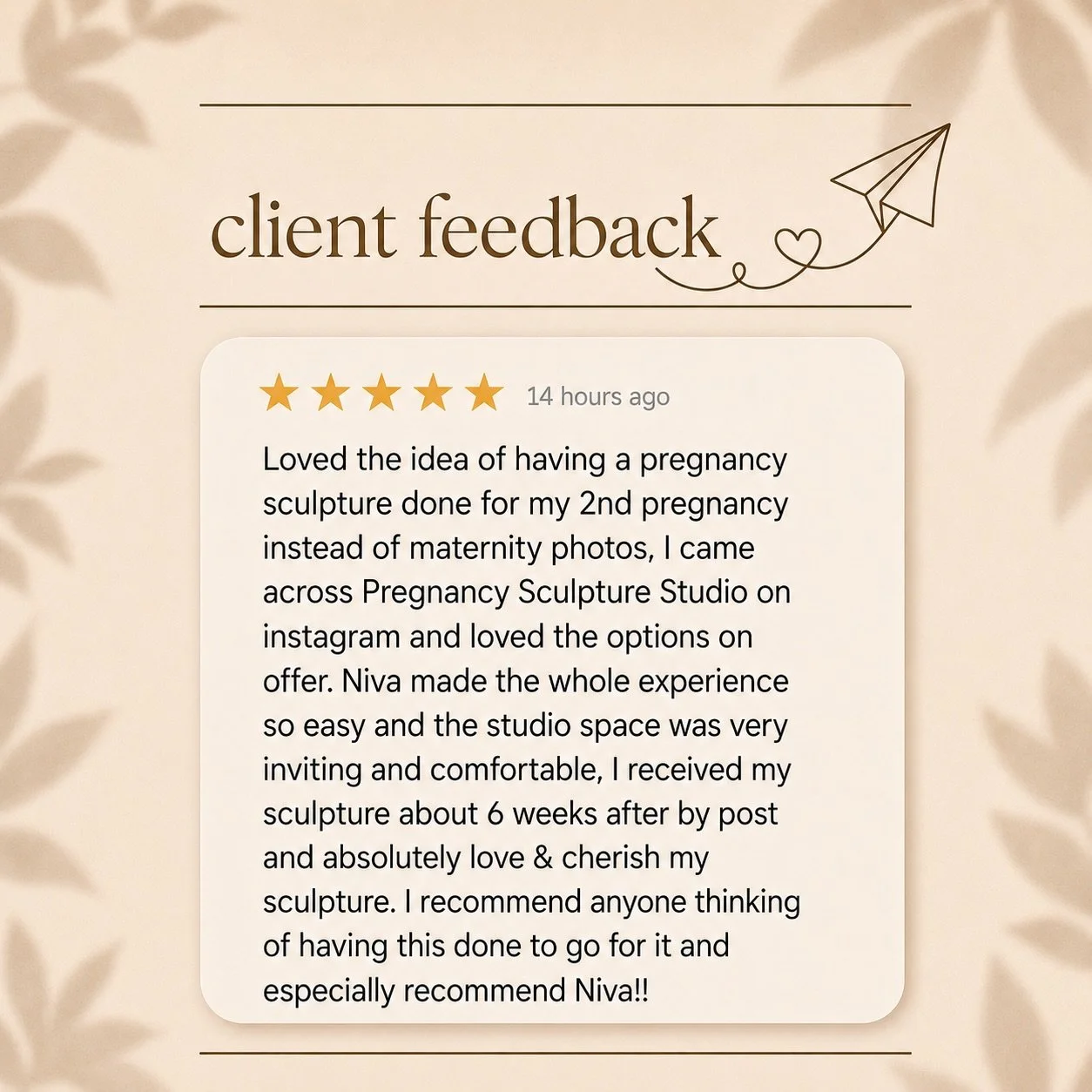 Some recent client feedback. 🤍

I really appreciate all the support and love I receive from my clients. It&rsquo;s so rewarding hearing back from you once your sculpture arrives and knowing how much you love it.

Thank you for every message, review 