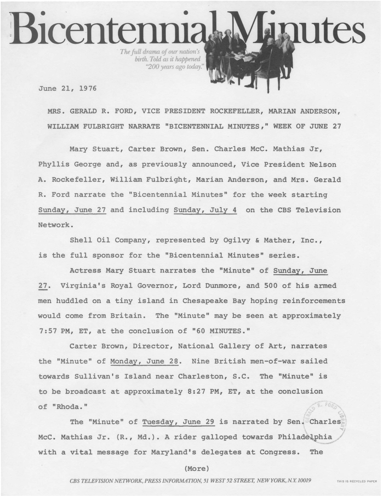 A Week of Bicentennial Minutes