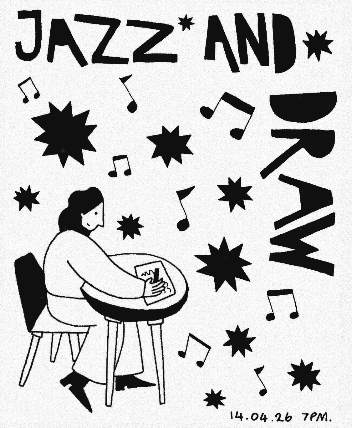 Jazz And Draw Event Poster