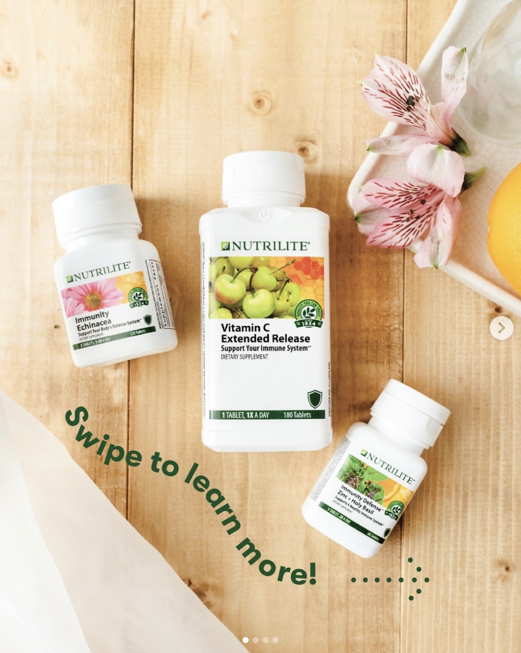A carousel featuring a few of Nutrilite's vitamins. I shot it and designed the graphics.