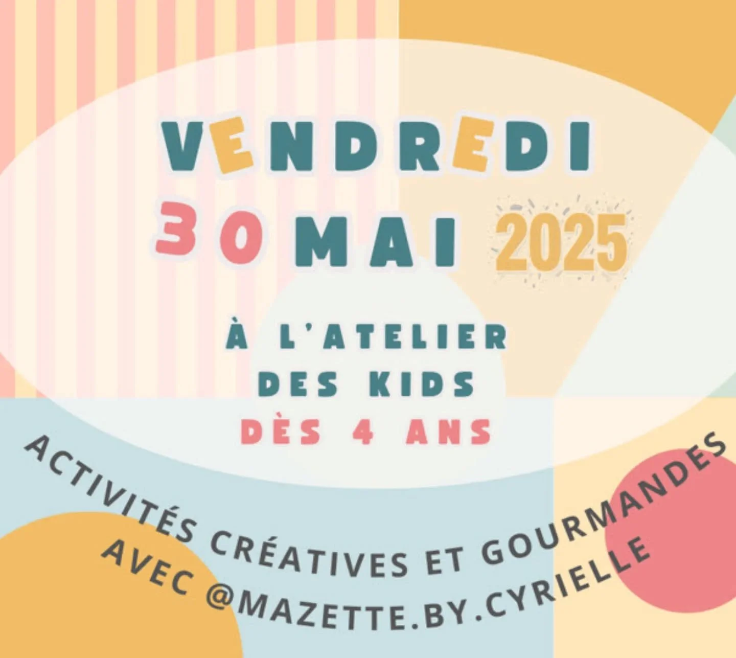 Le vendredi 30 mai les enfants n'ont pas &eacute;cole... mais ce n'est pas un jour f&eacute;ri&eacute; !
Pour les parents qui travaillent et ne font pas le pont : nous avons la solution !

Au programme de la journ&eacute;e:
- cr&eacute;ation d'un att