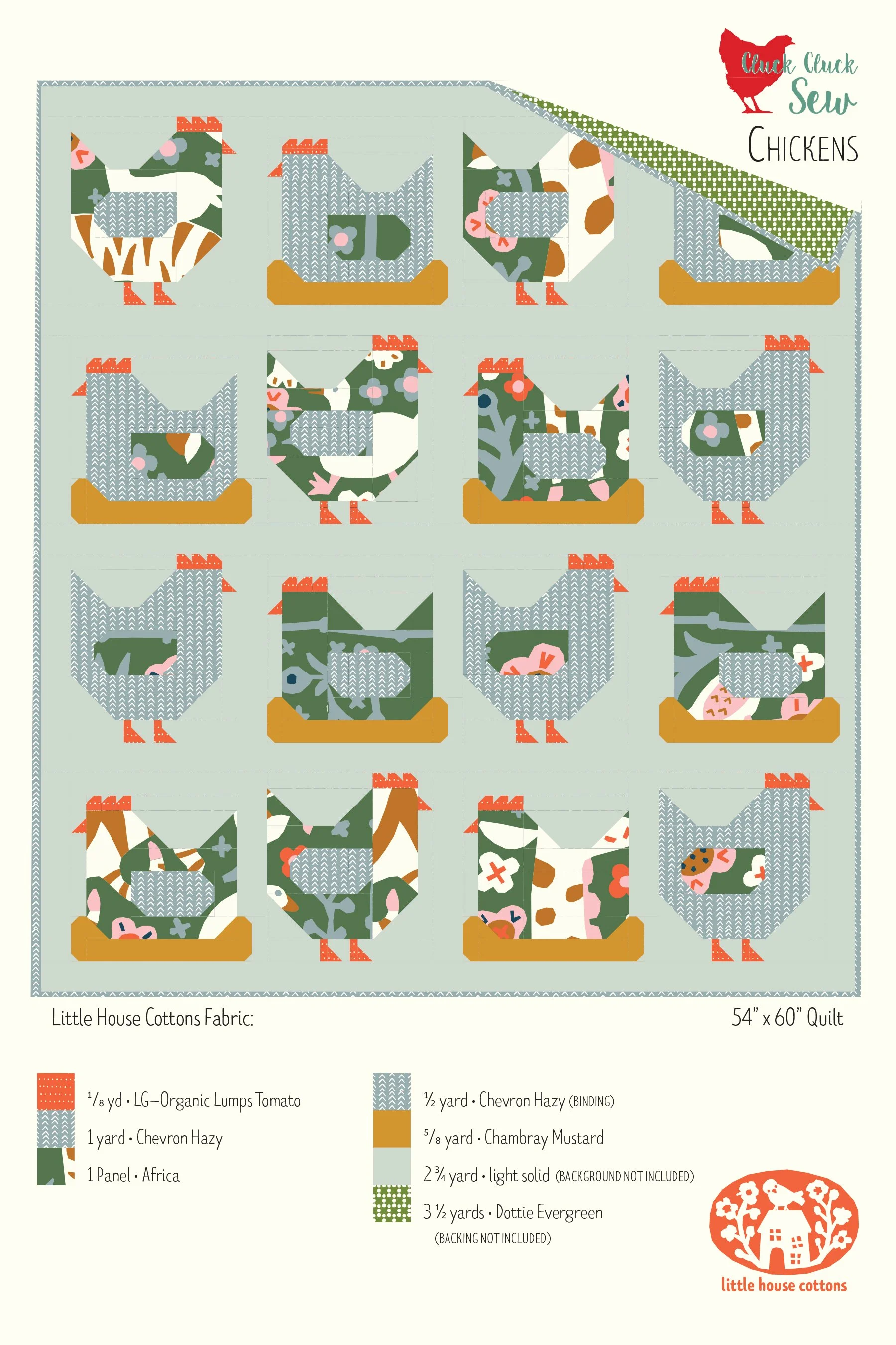 Chicken Quilt Kit with the AFRICA Panel