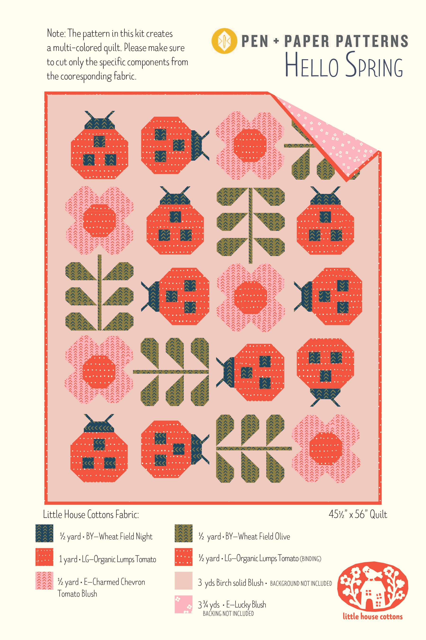 Hello Spring Quilt Kit All Red