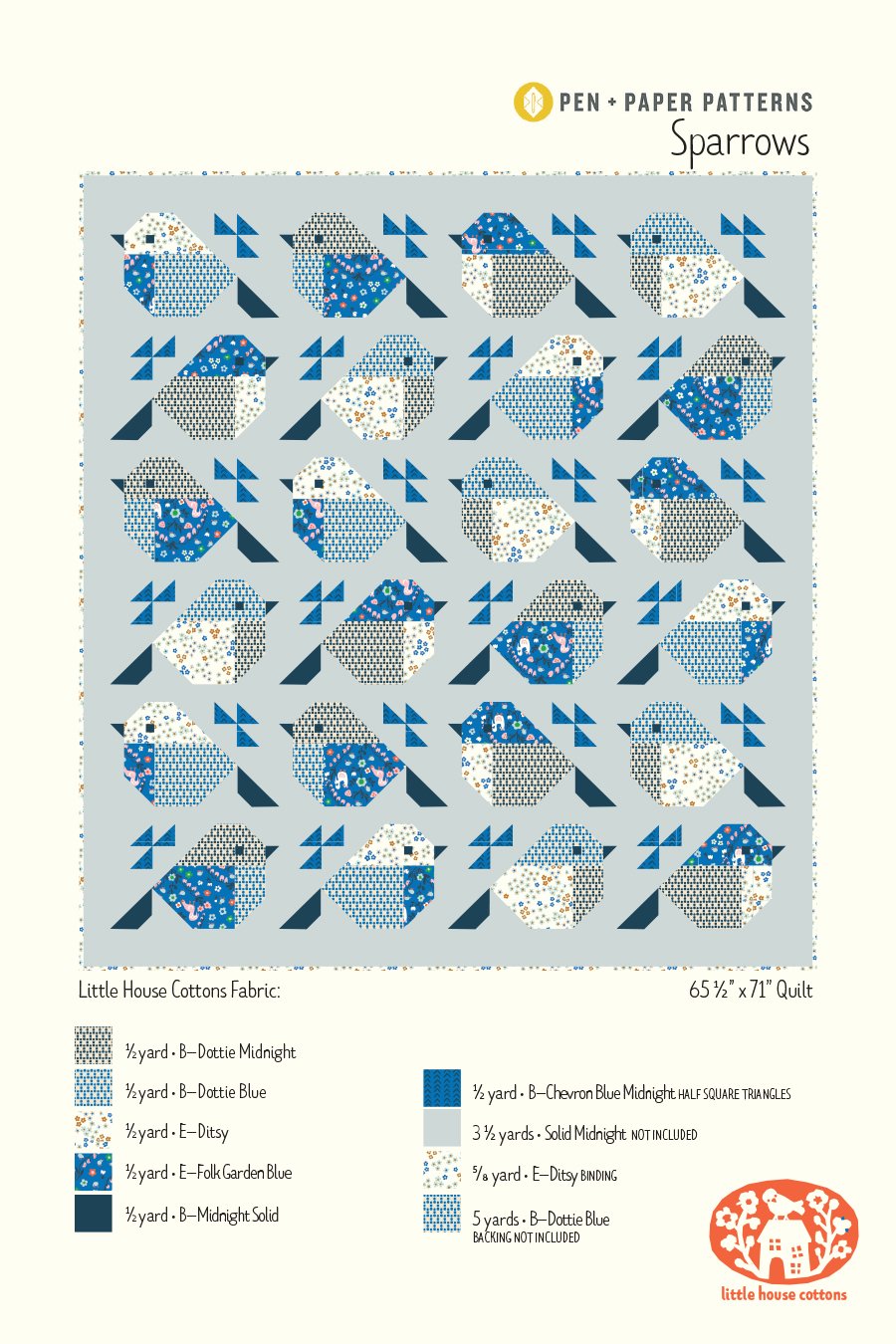 Sparrows Quilt Kit In Blue