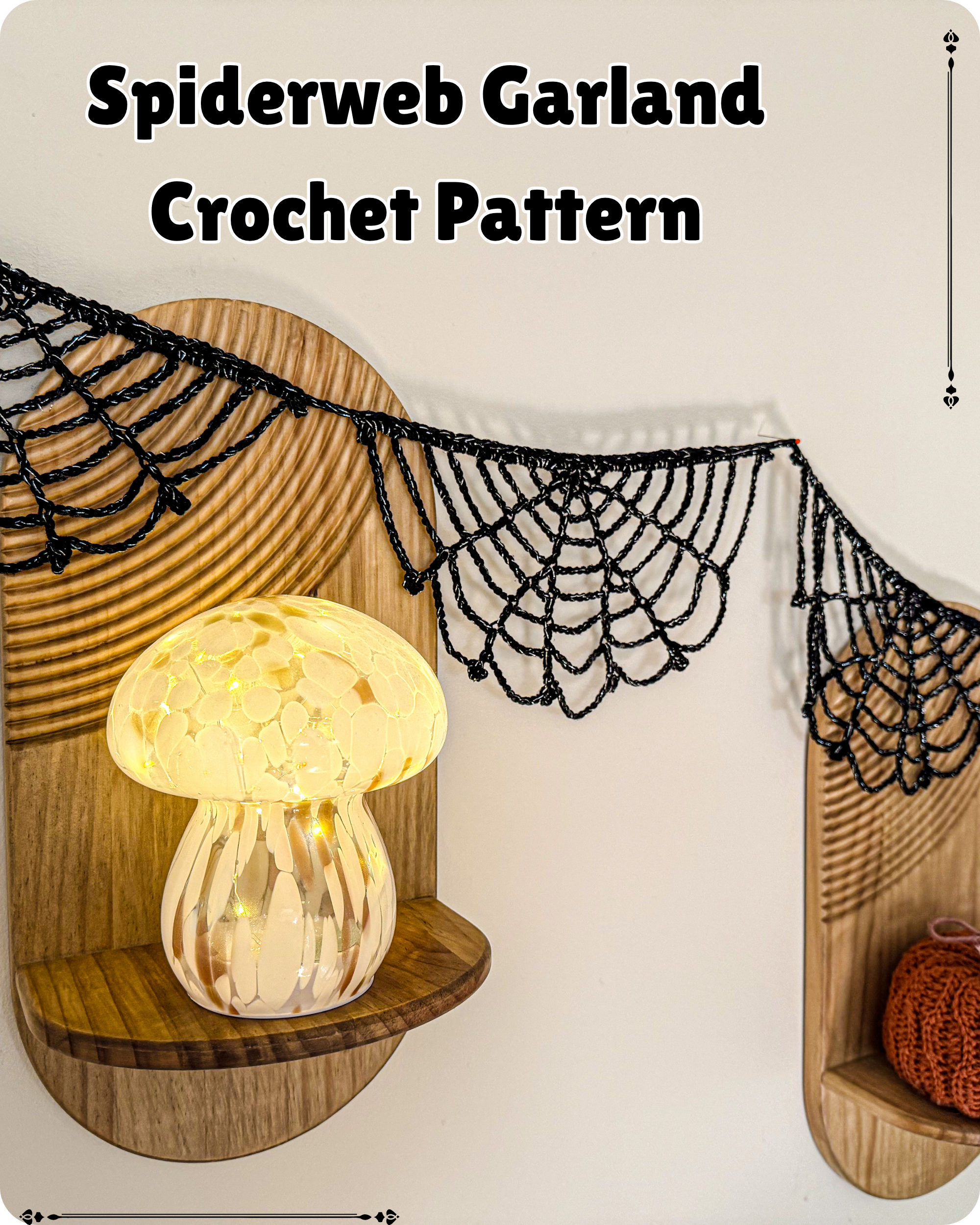 Crochet Spiderweb Garland Pattern, Halloween Bunting PDF, Spooky Home Decor