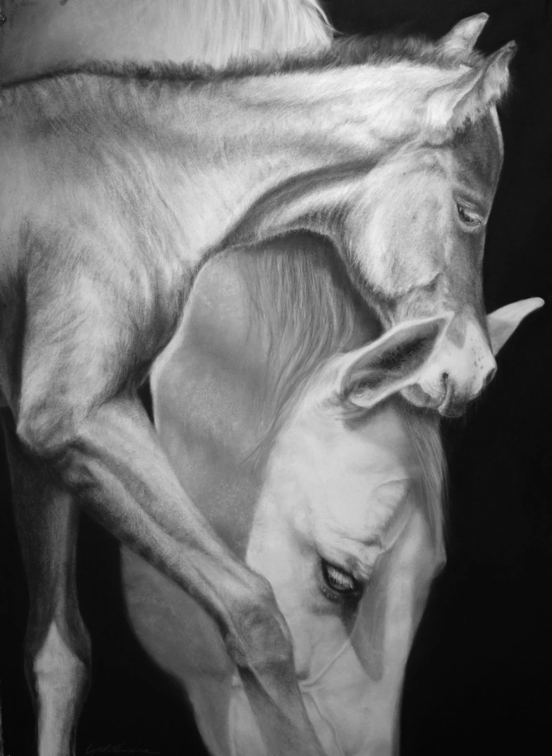 Home Sweet Home, 36" x 26" charcoal, pastel