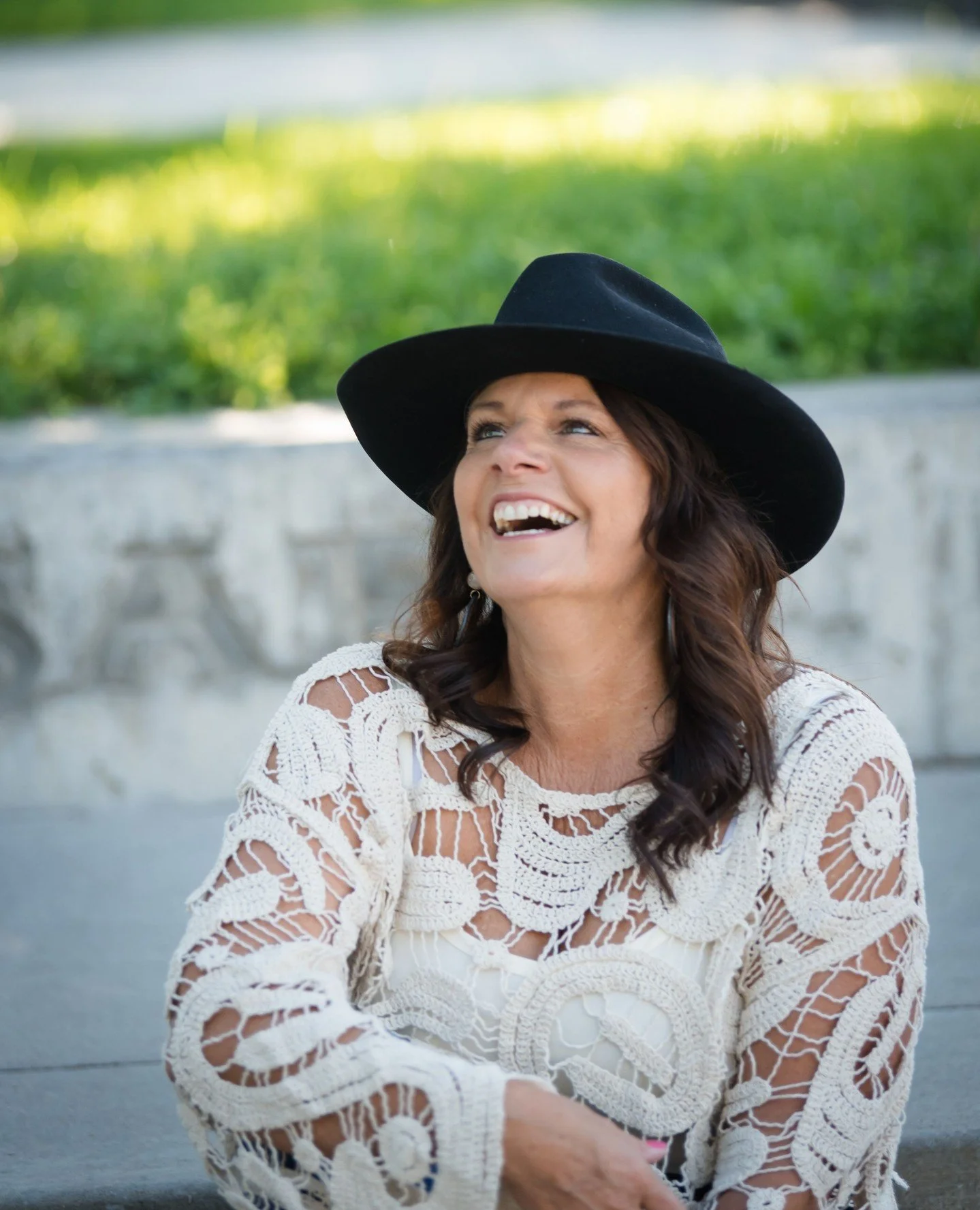 Branding photos are easy when your subject is as full of sunshine ☀️ as beautiful @coachnanc happens to be!⁠
⁠
Right before this first shot where Nancy is laughing, I was sitting right above a sprinkler head that decided to turn on! Blunders make for