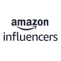 Amazon Influencers logo with Amazon text and a curved arrow, and 'influencers' below.