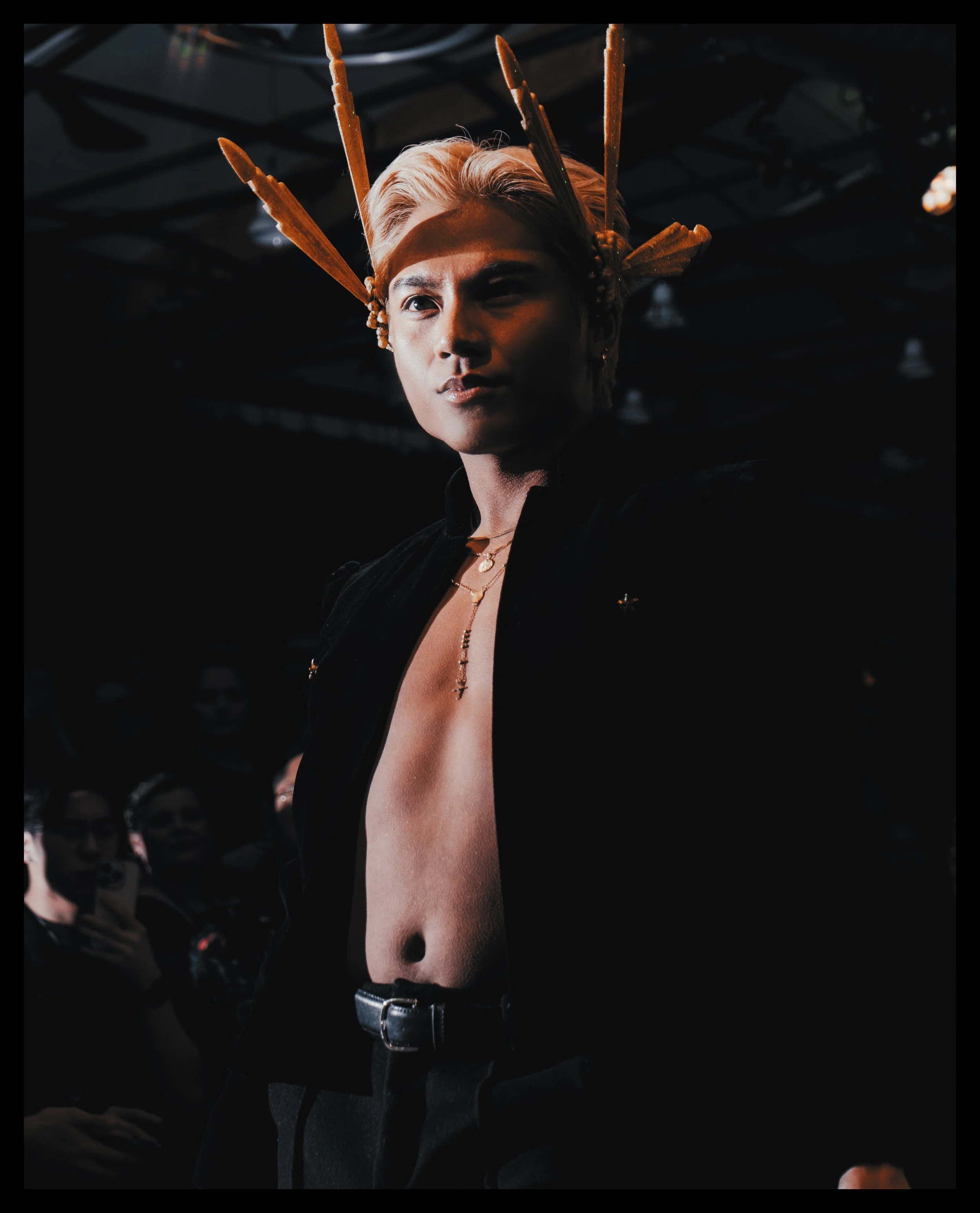 Model in a headdress for the 2024 Supernatural Ball